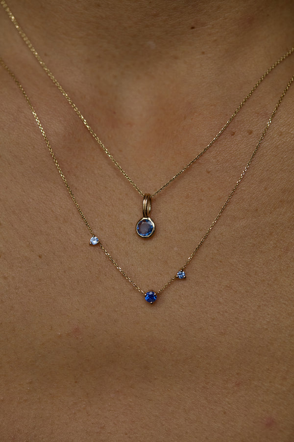 One of a Kind Sapphire Rain Pendant No. 4