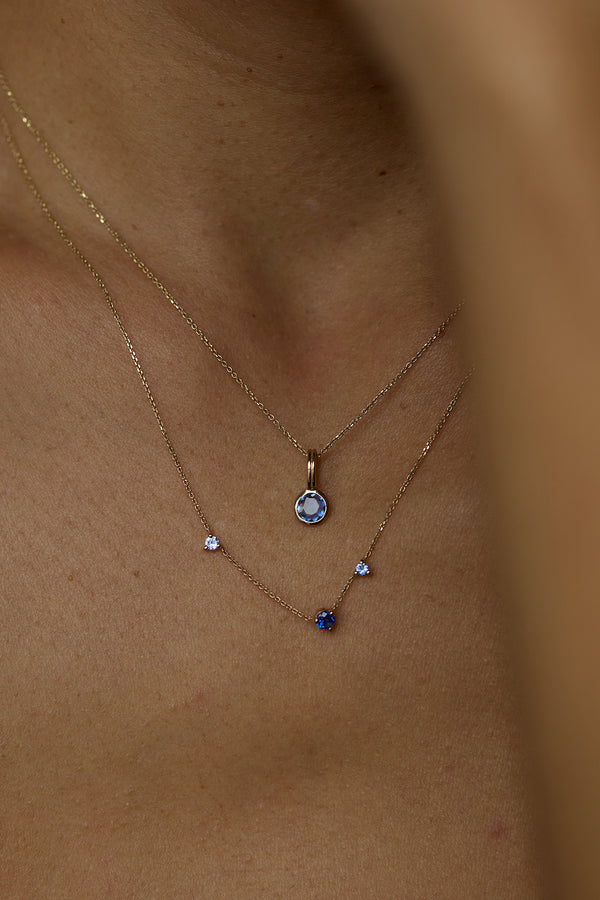 One of a Kind Sapphire Rain Pendant No. 12