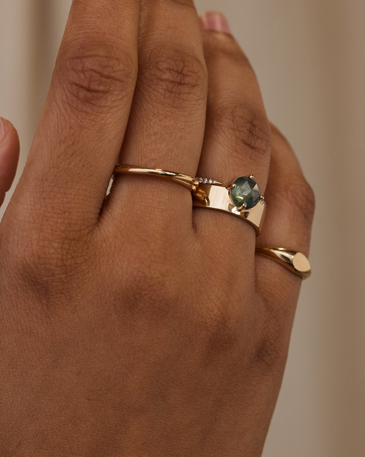 Rose Cut Sapphire Monolith Ring No. 20