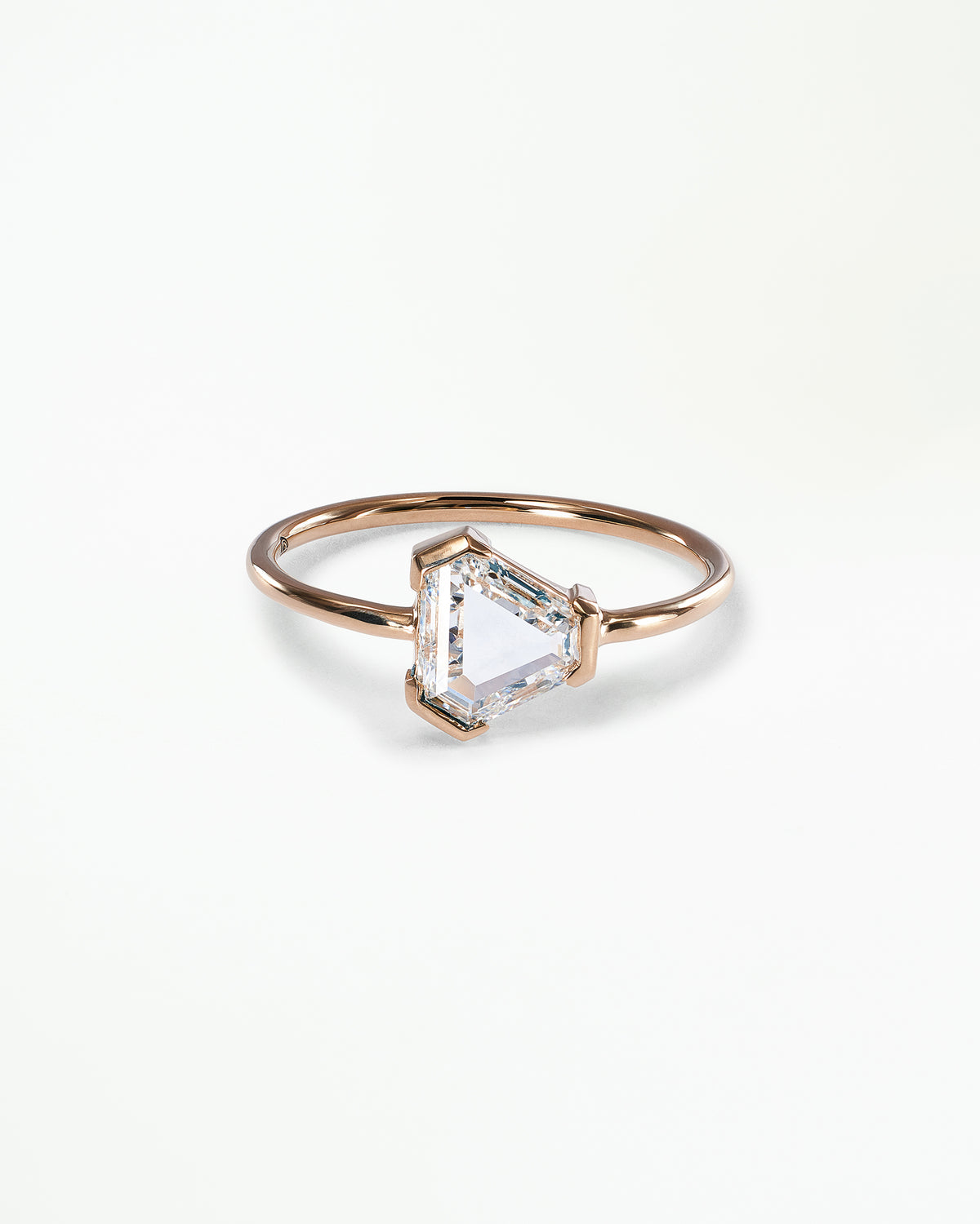 Triangular Step Cut White Diamond Solitaire Ring No. 2
