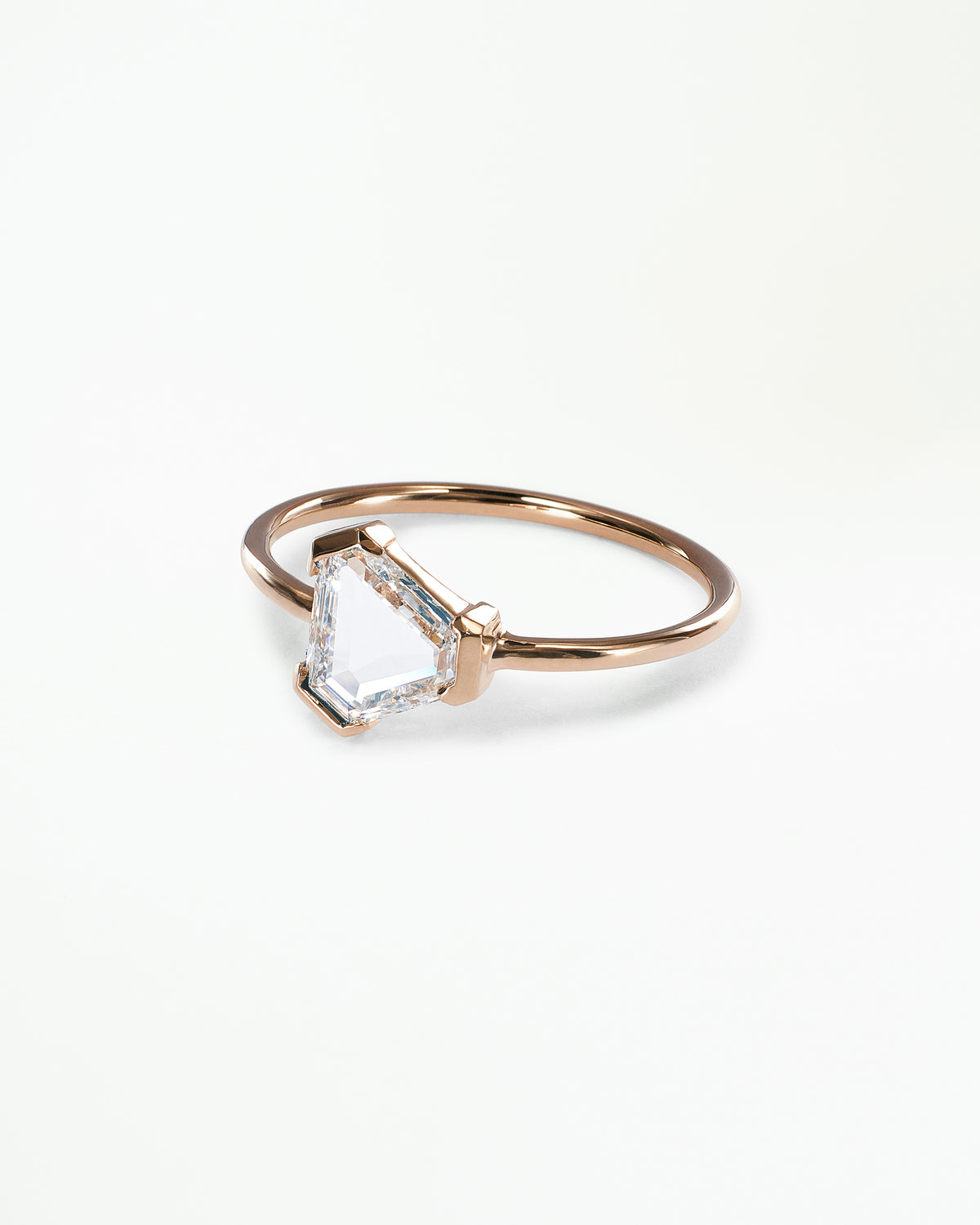 Triangular Step Cut White Diamond Solitaire Ring No. 2