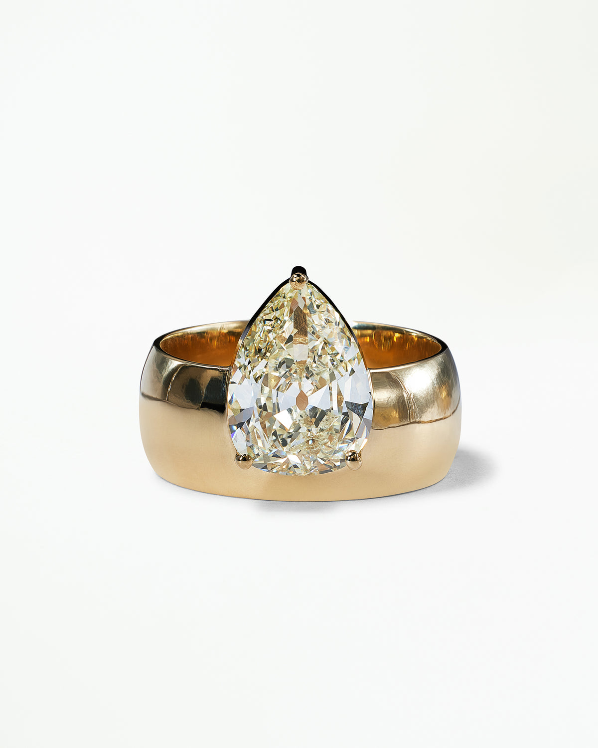 Vintage Pear Cut Diamond Dome Monolith Ring No. 44