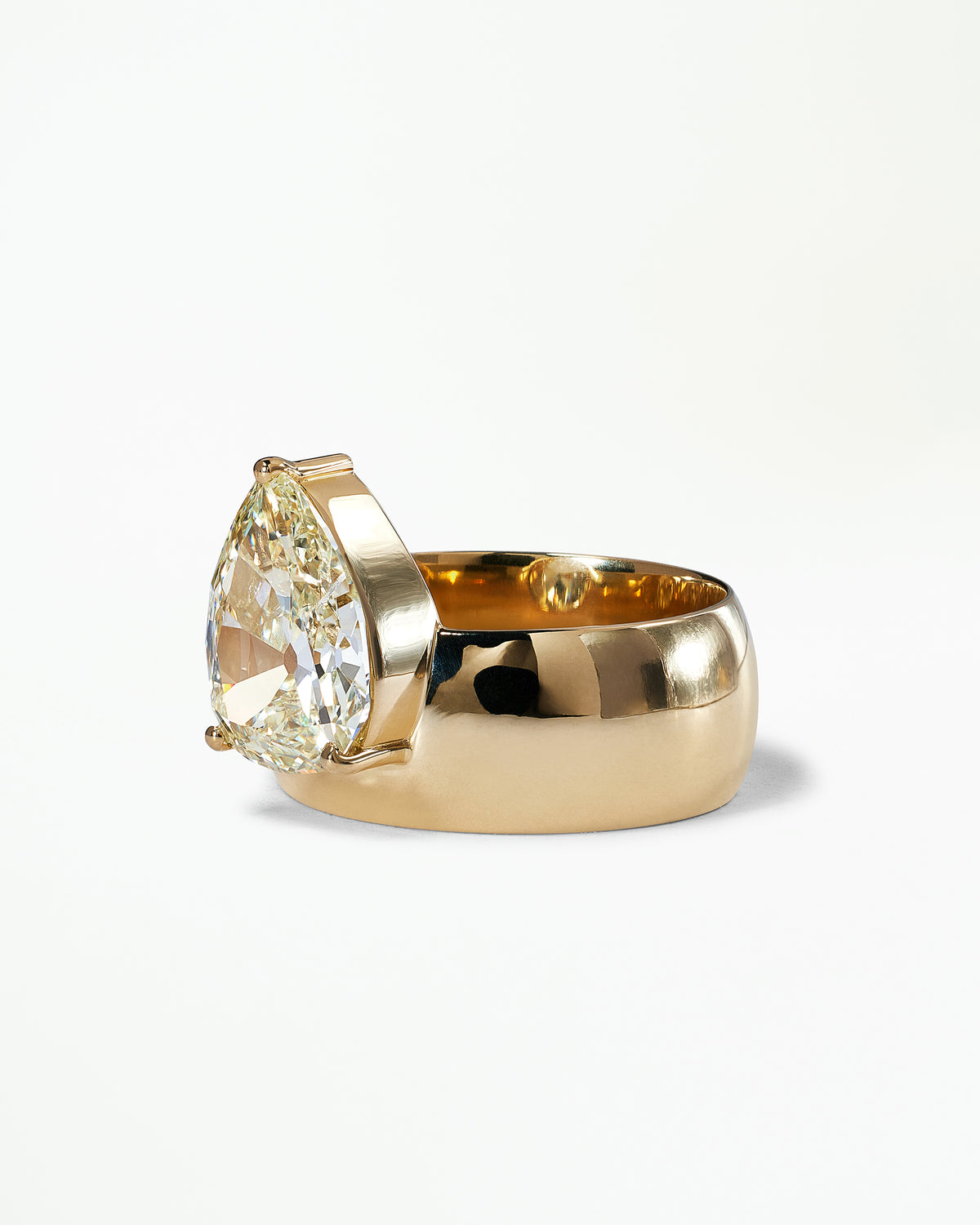 Vintage Pear Cut Diamond Dome Monolith Ring No. 44