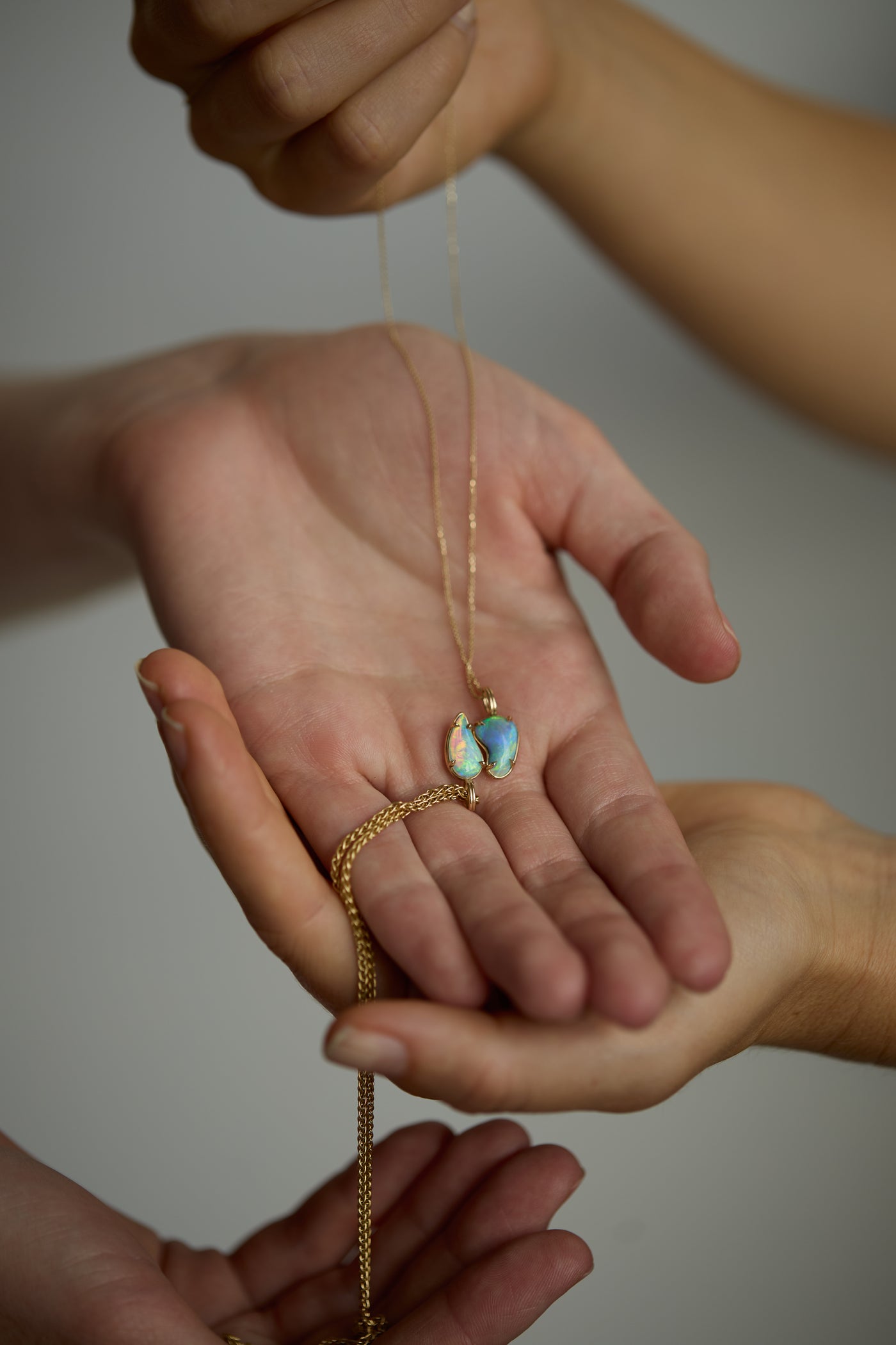 One of a Kind Borealis Opal Pendants No. 42 & No. 43