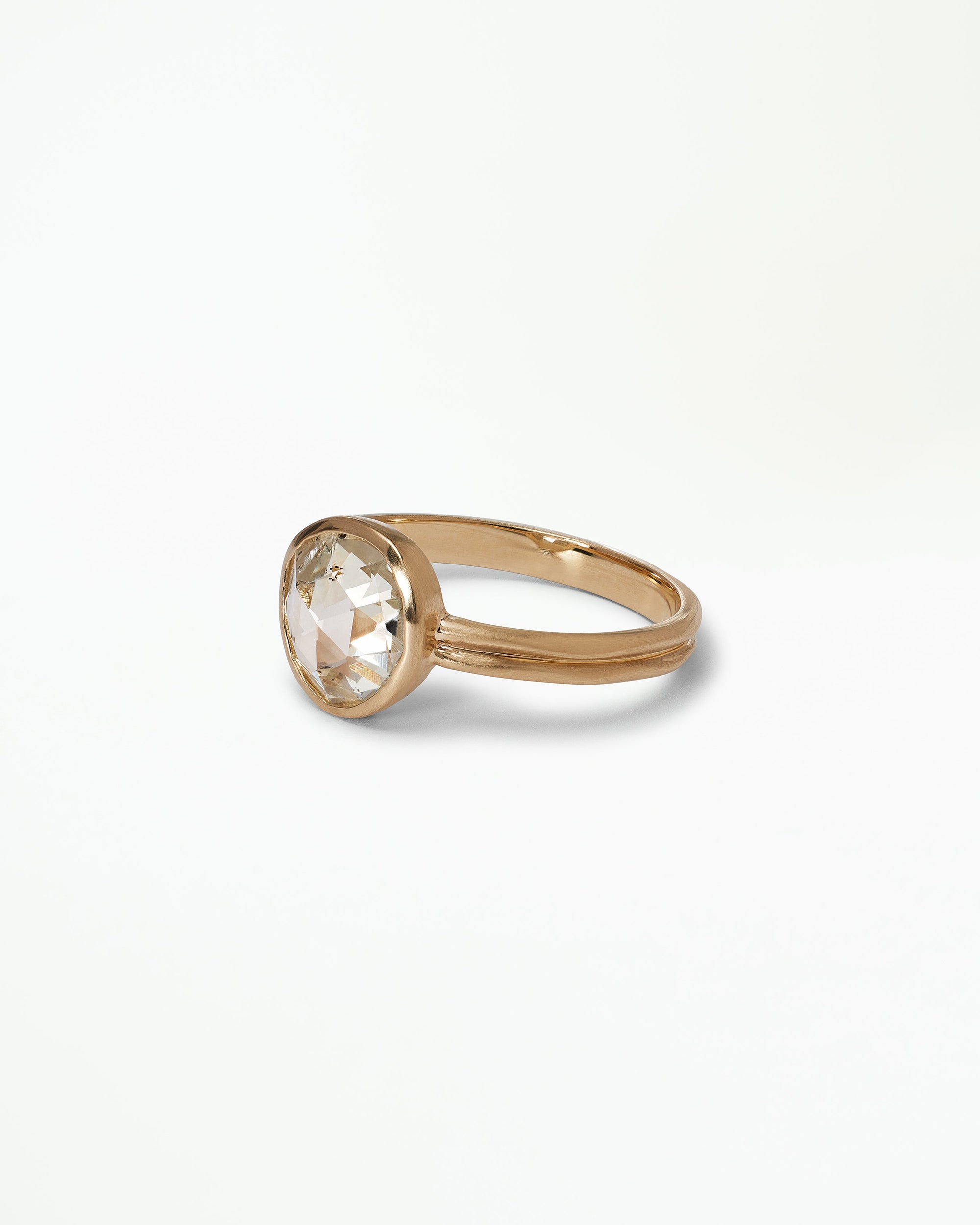 Antique Rose Cut Diamond Ridge Ring Set