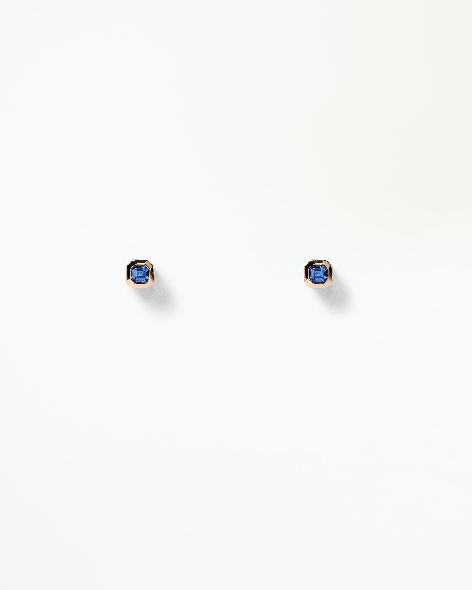 Asscher Cut Sapphire Stud Earring