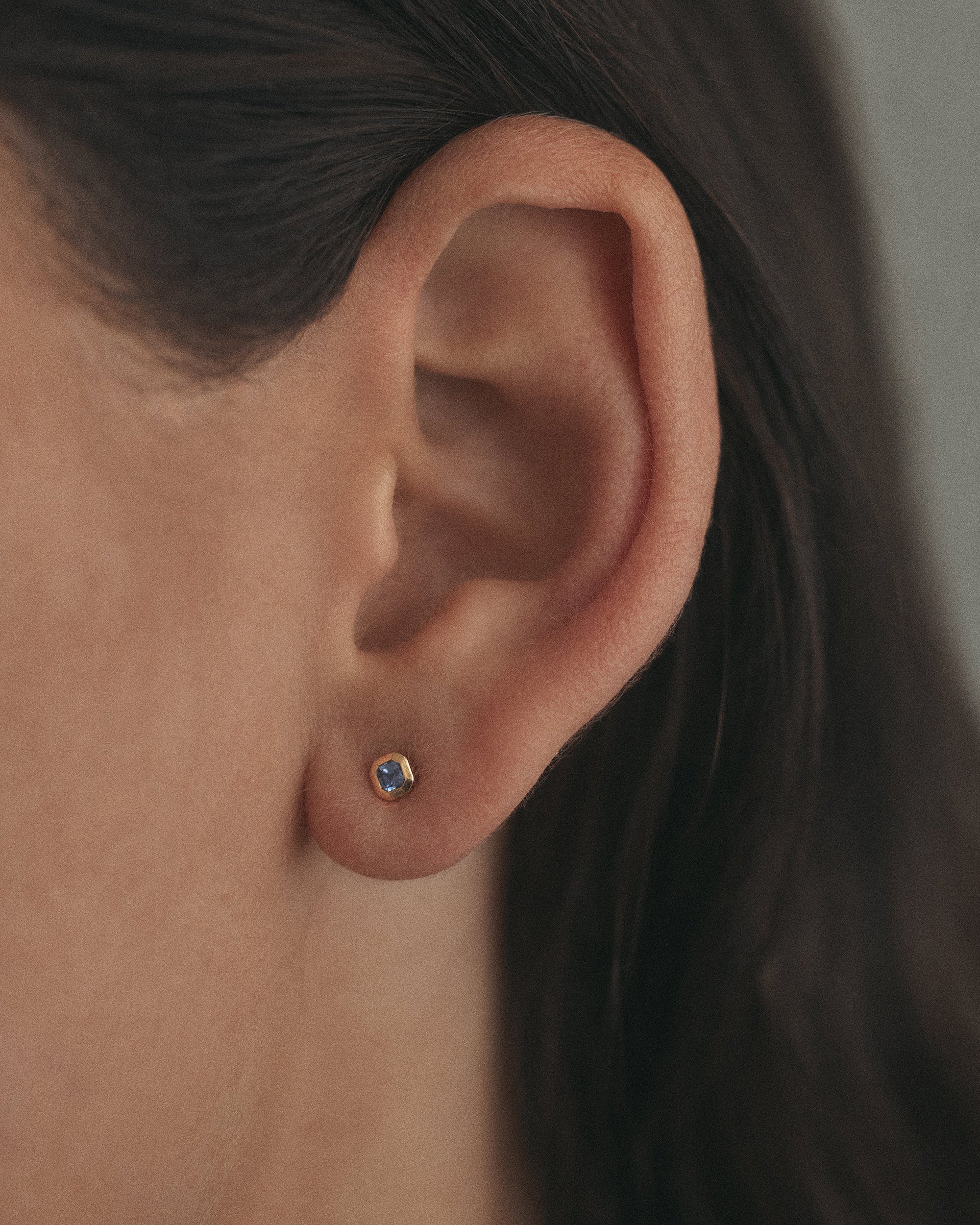 Asscher Cut Sapphire Stud Earring