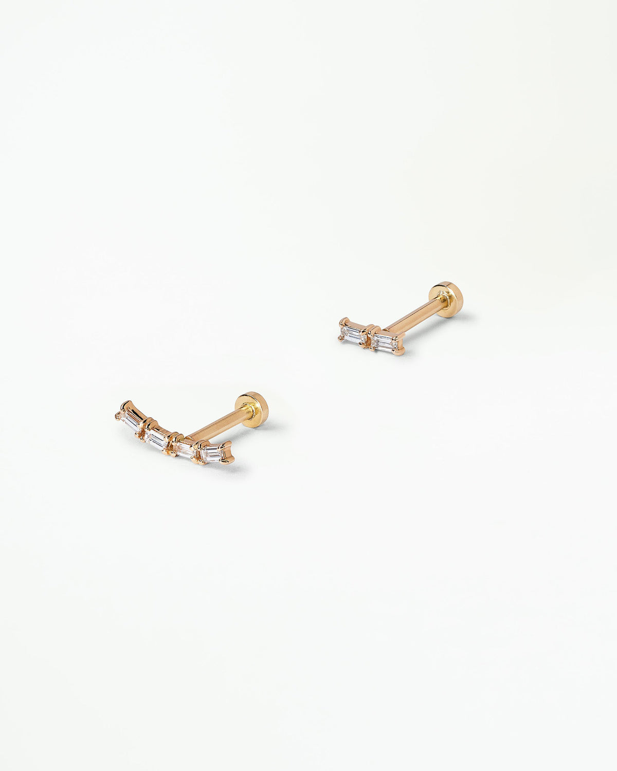 Baguette Cut Diamond Flat Back Earring Gift Set