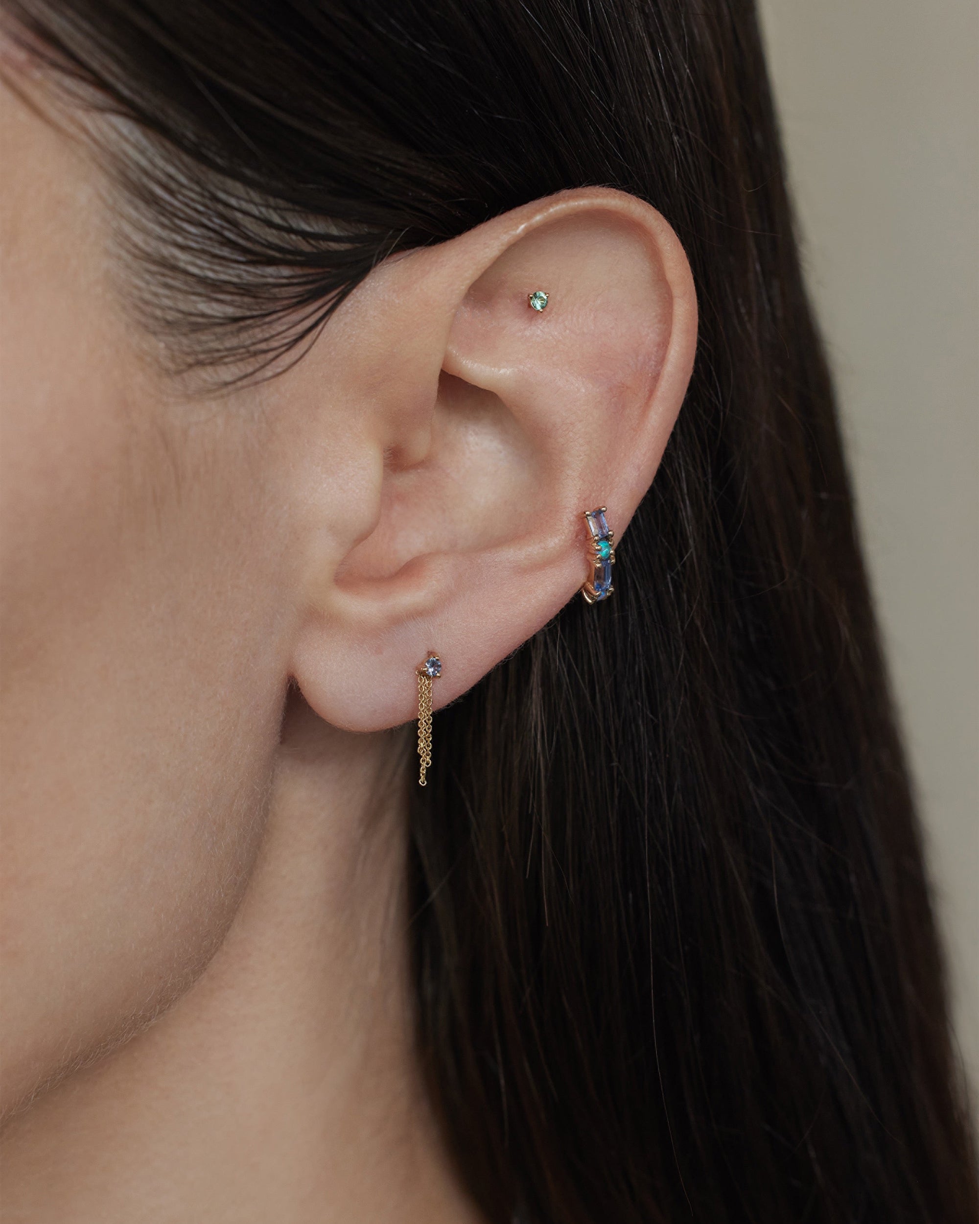 Blue Sapphire Mist Earring