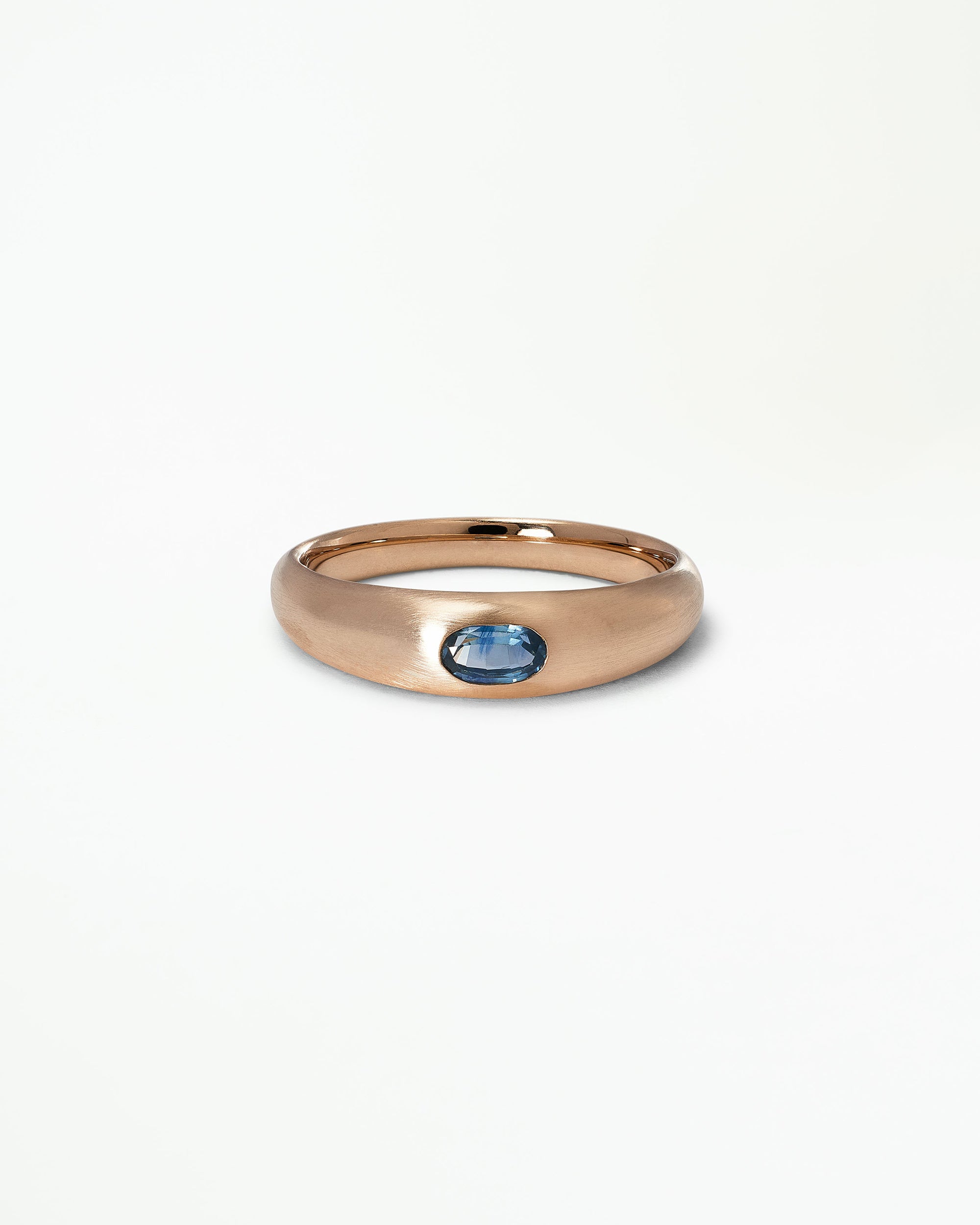 Blue Sapphire Soft Signet Ring