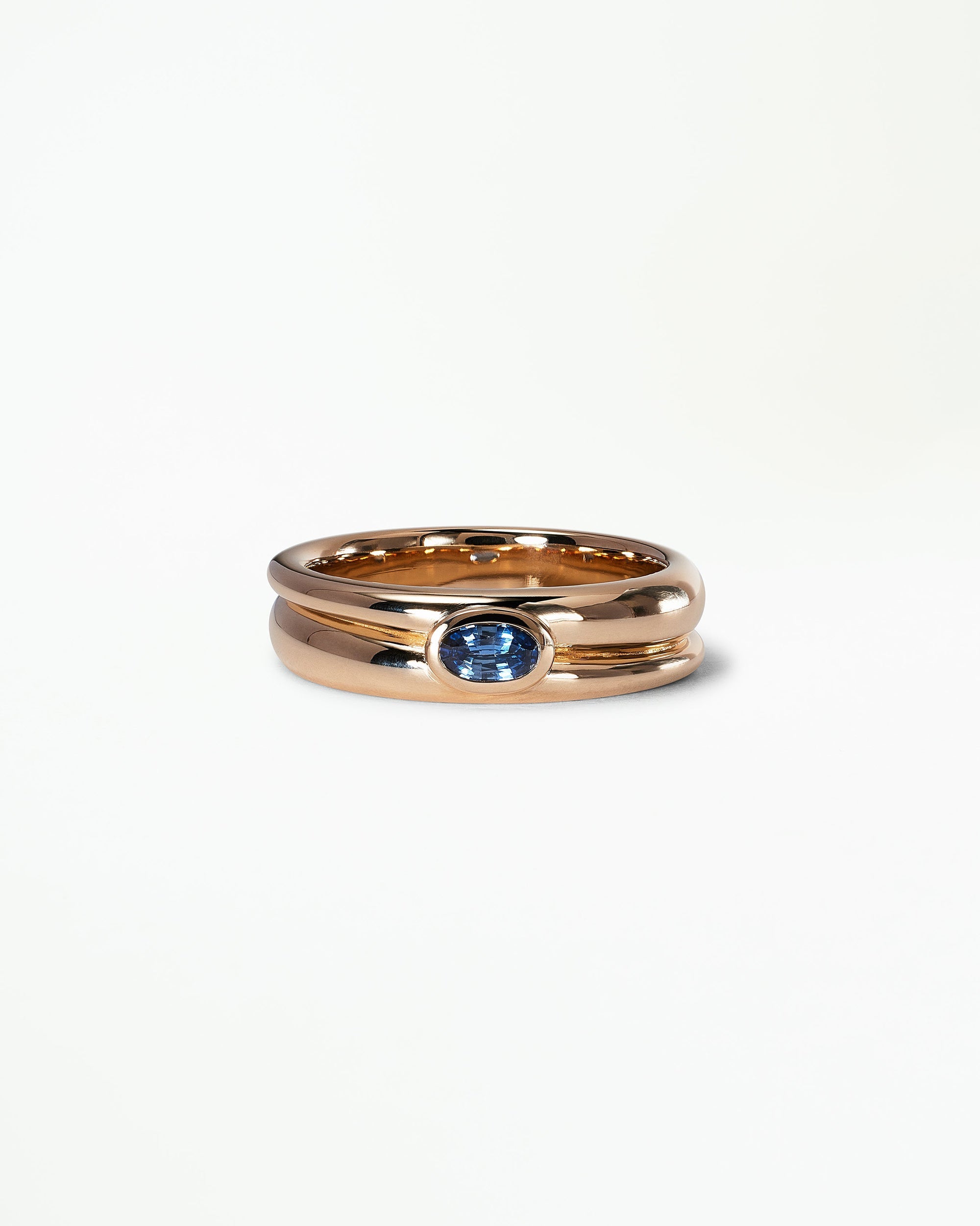 Blue Sapphire Spiral Ring