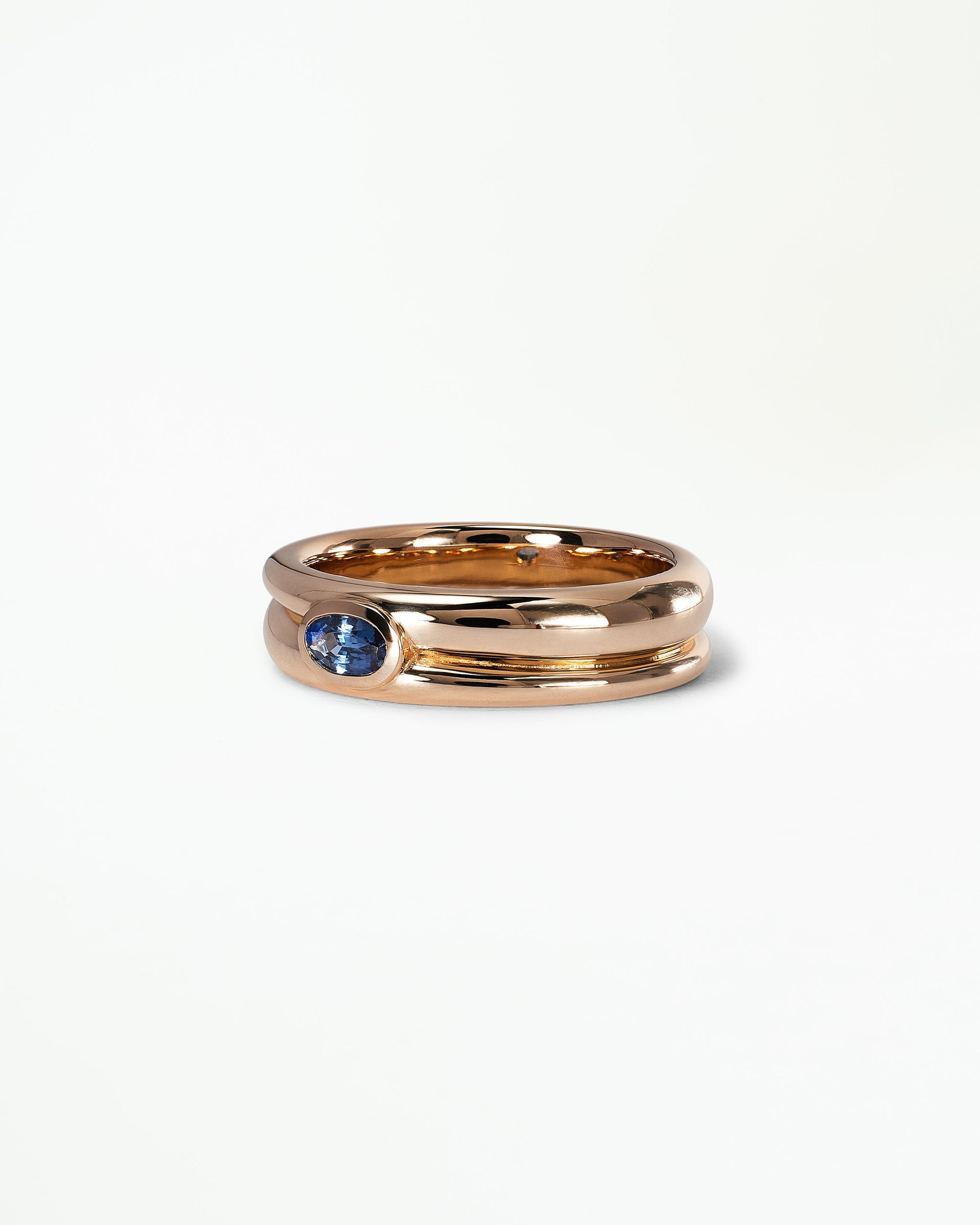 Blue Sapphire Spiral Ring