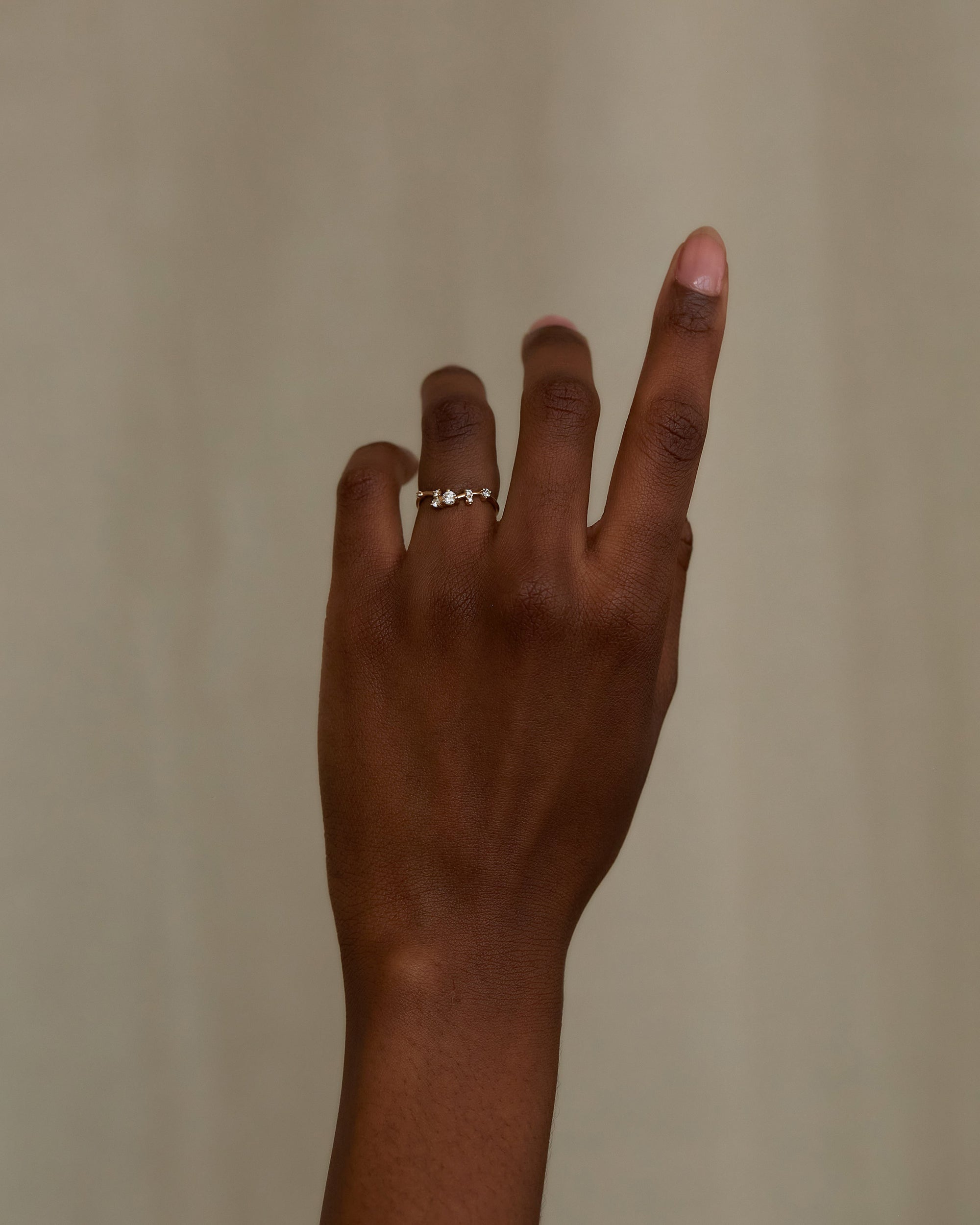 Brilliant Cut Diamond Organic Triangle Ring