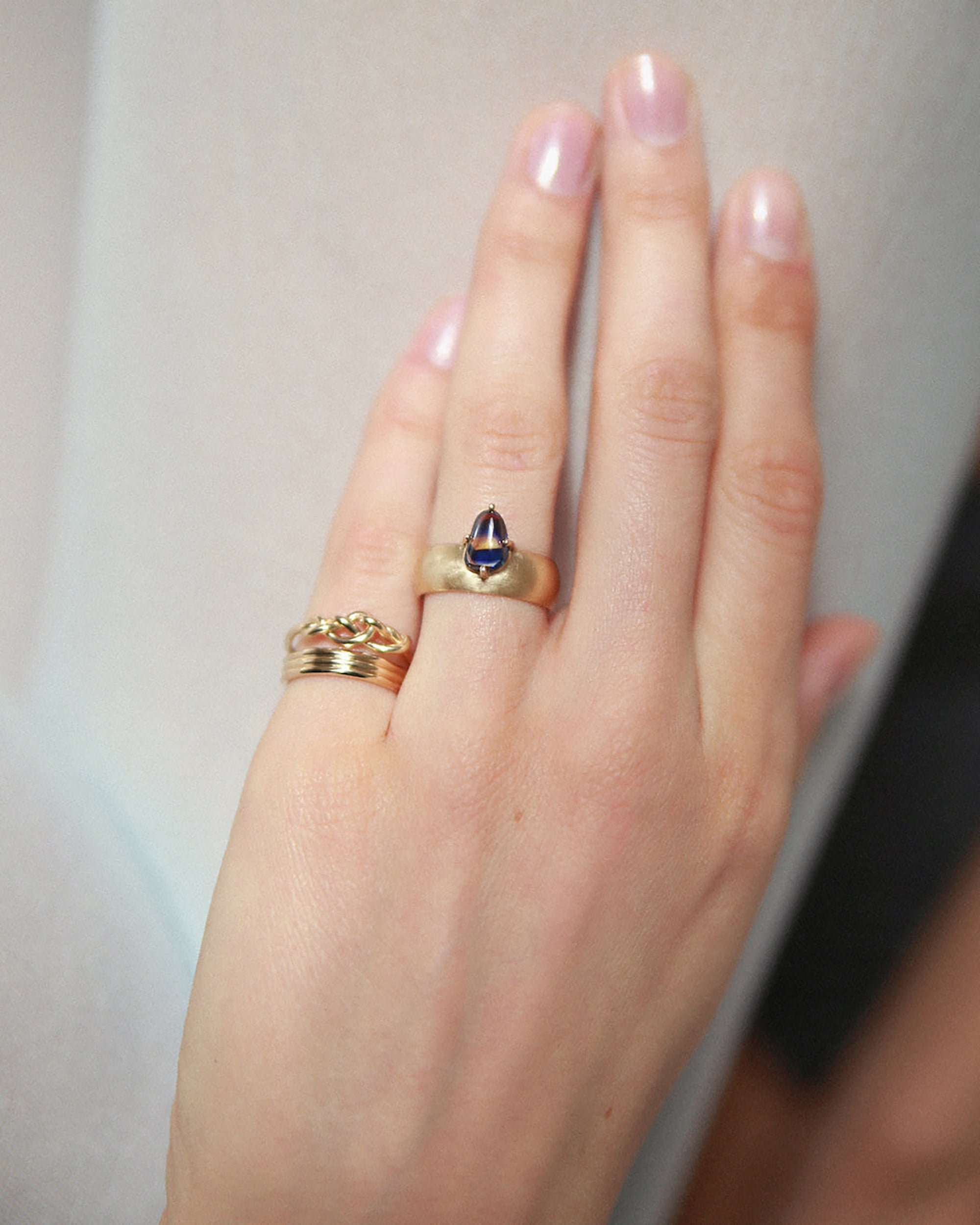 Cabochon Sapphire Monolith Ring No. 8