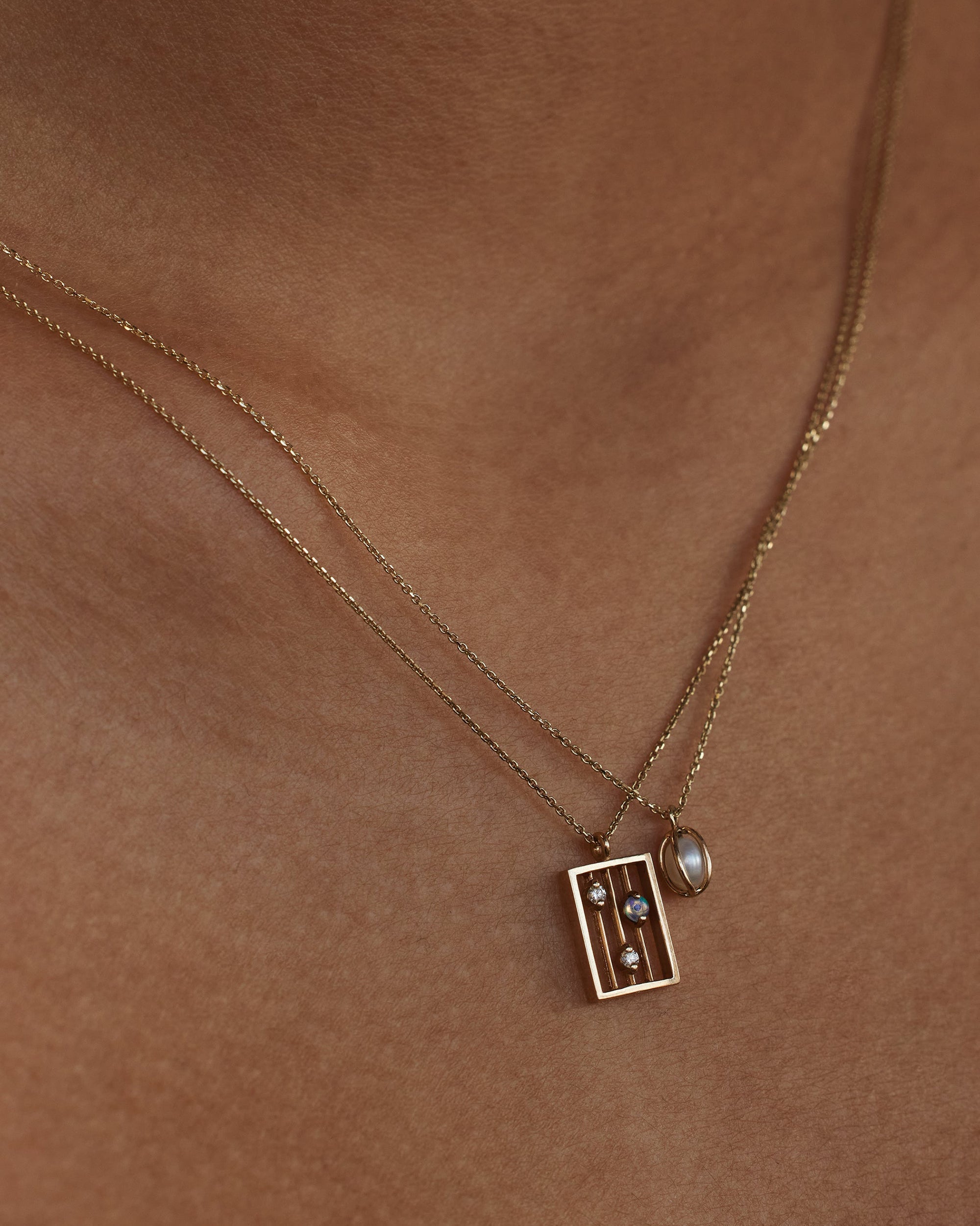 Caged Pearl Necklace