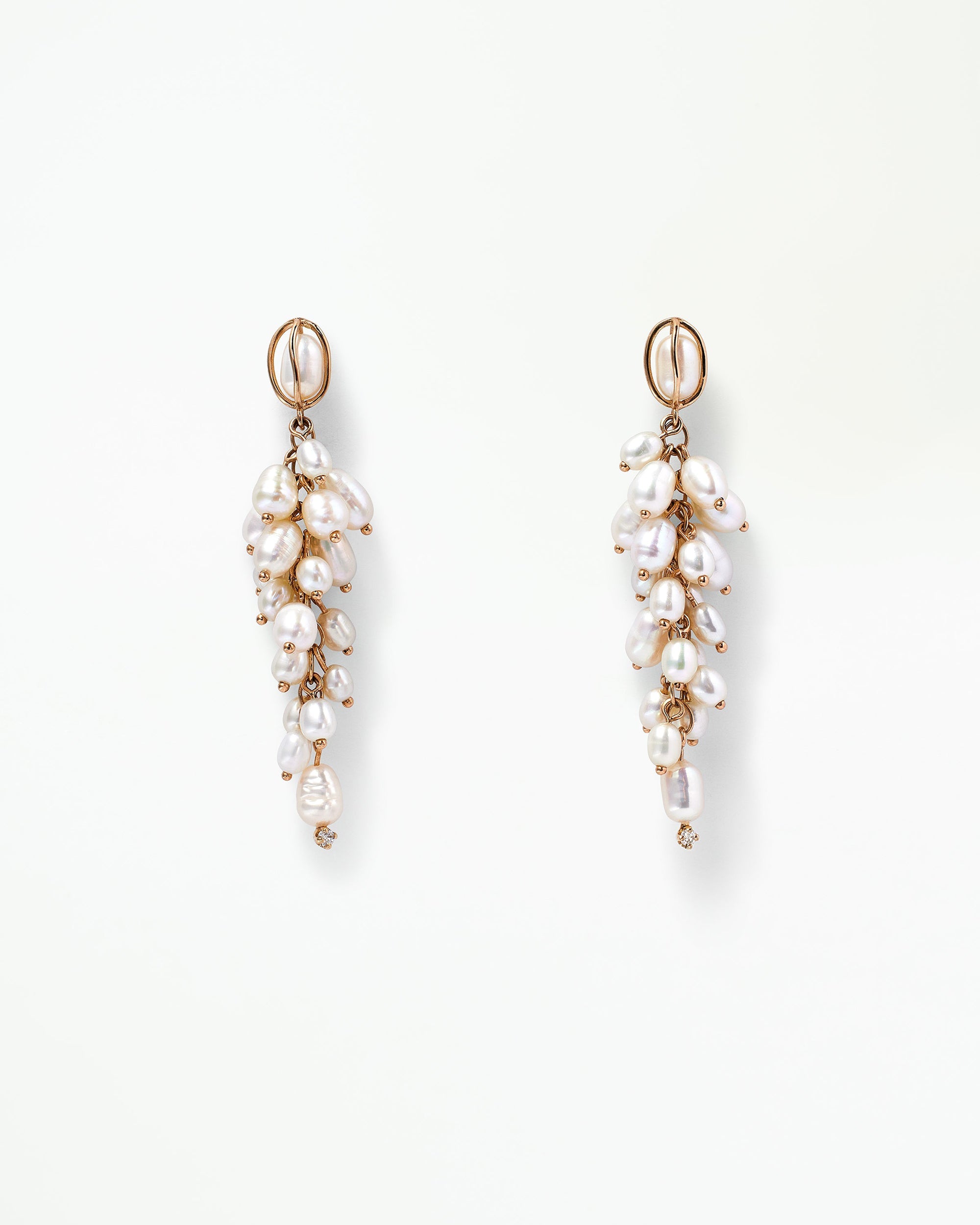 Diamond and Pearl Shadow Earring