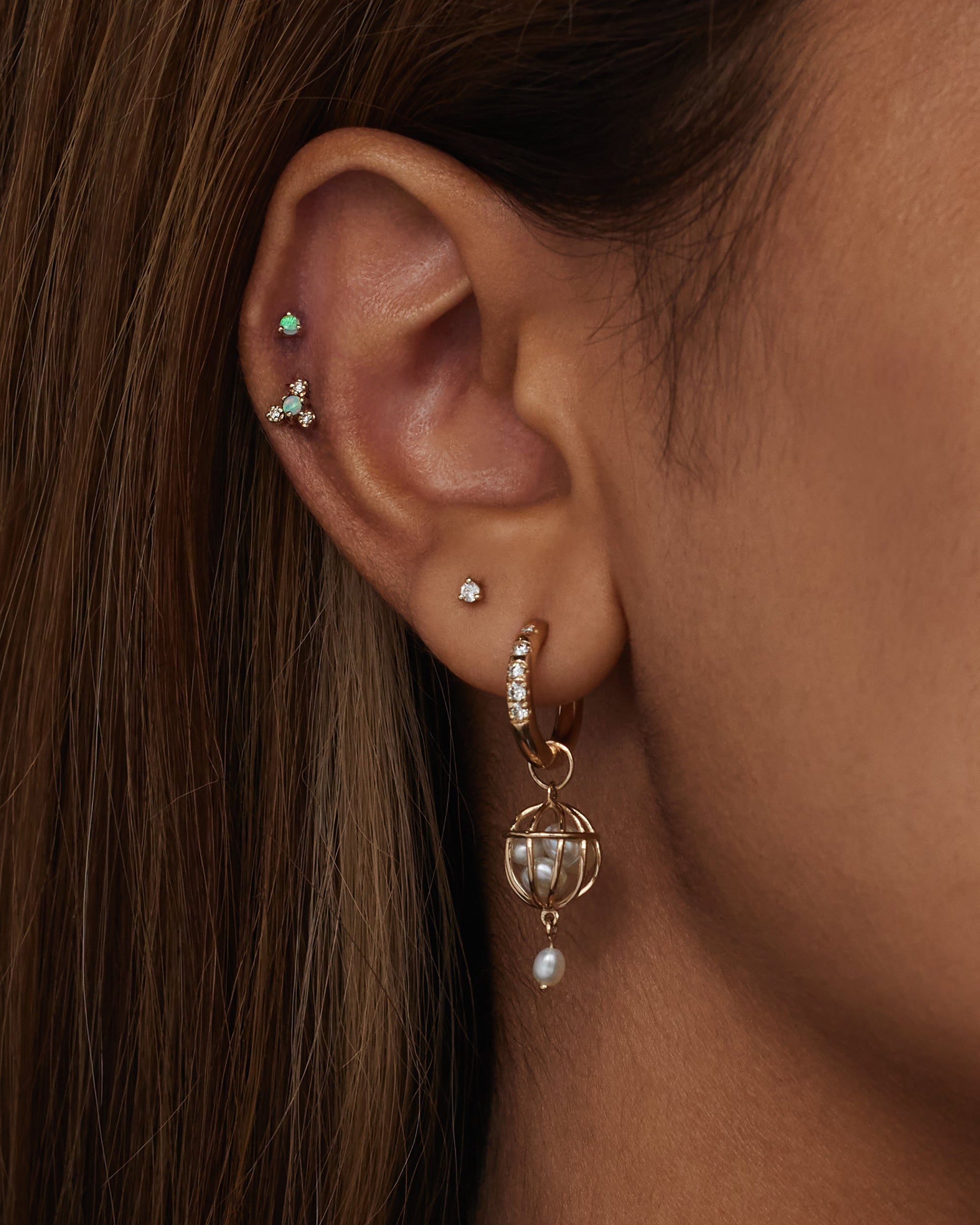 Diamond and Pearl Universe Earring