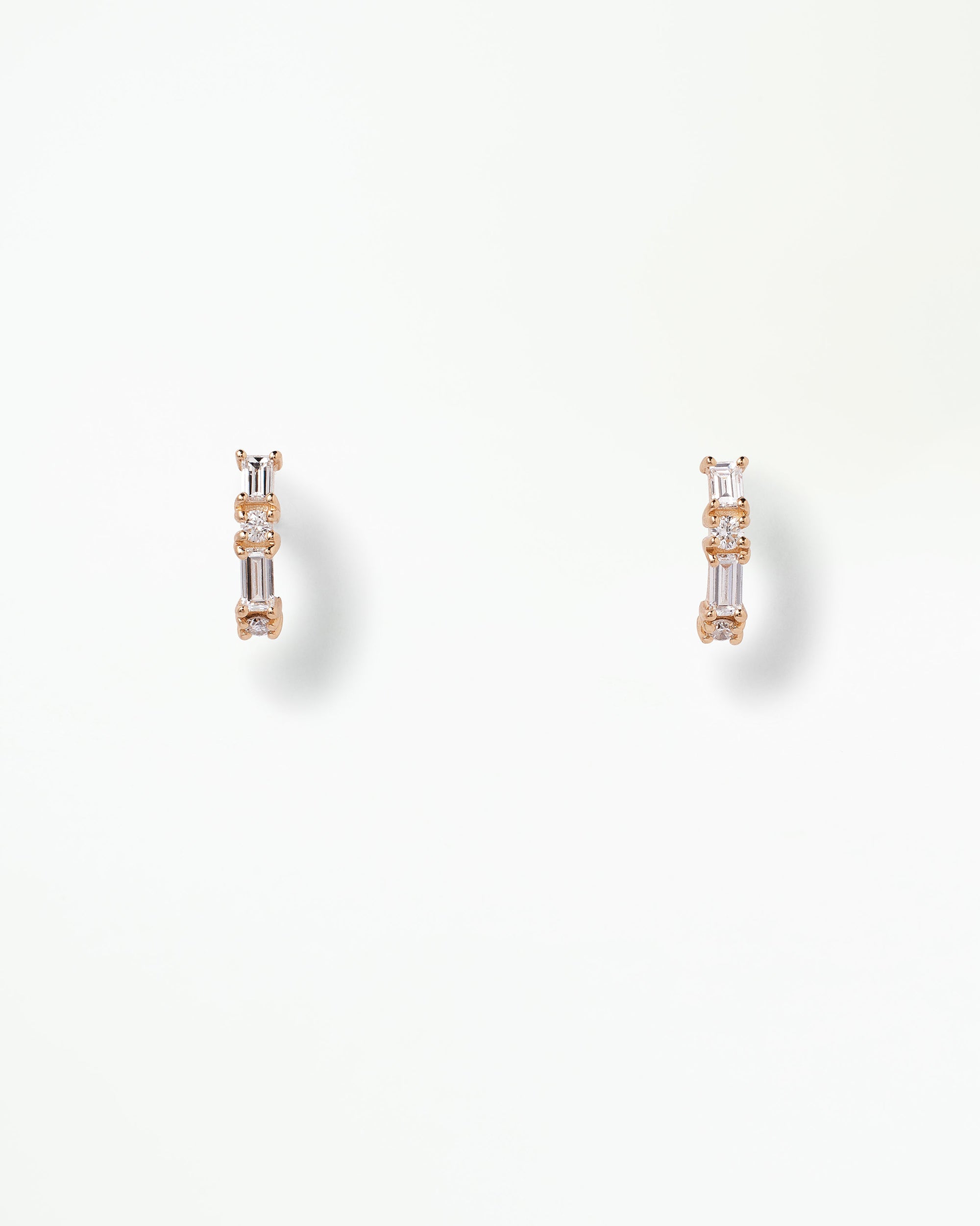 Diamond Pillar Huggie Earring