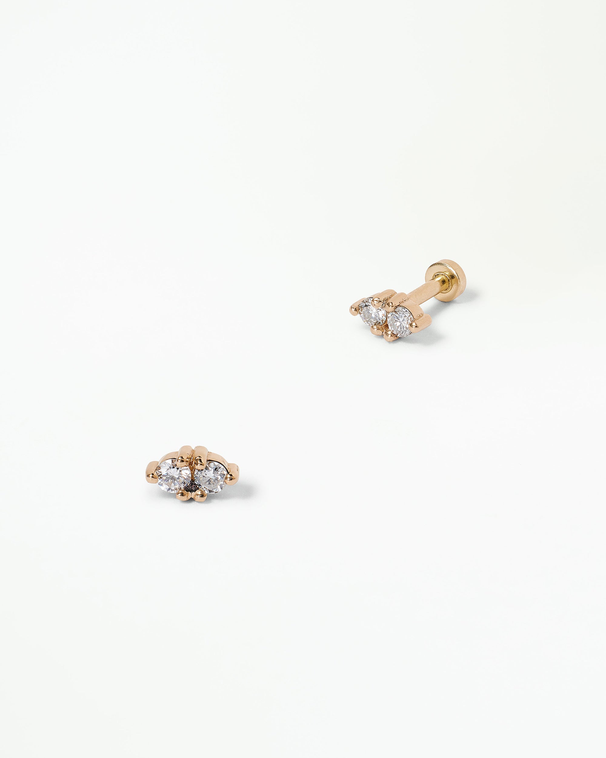 Diamond Two-Step Flat Back Earring