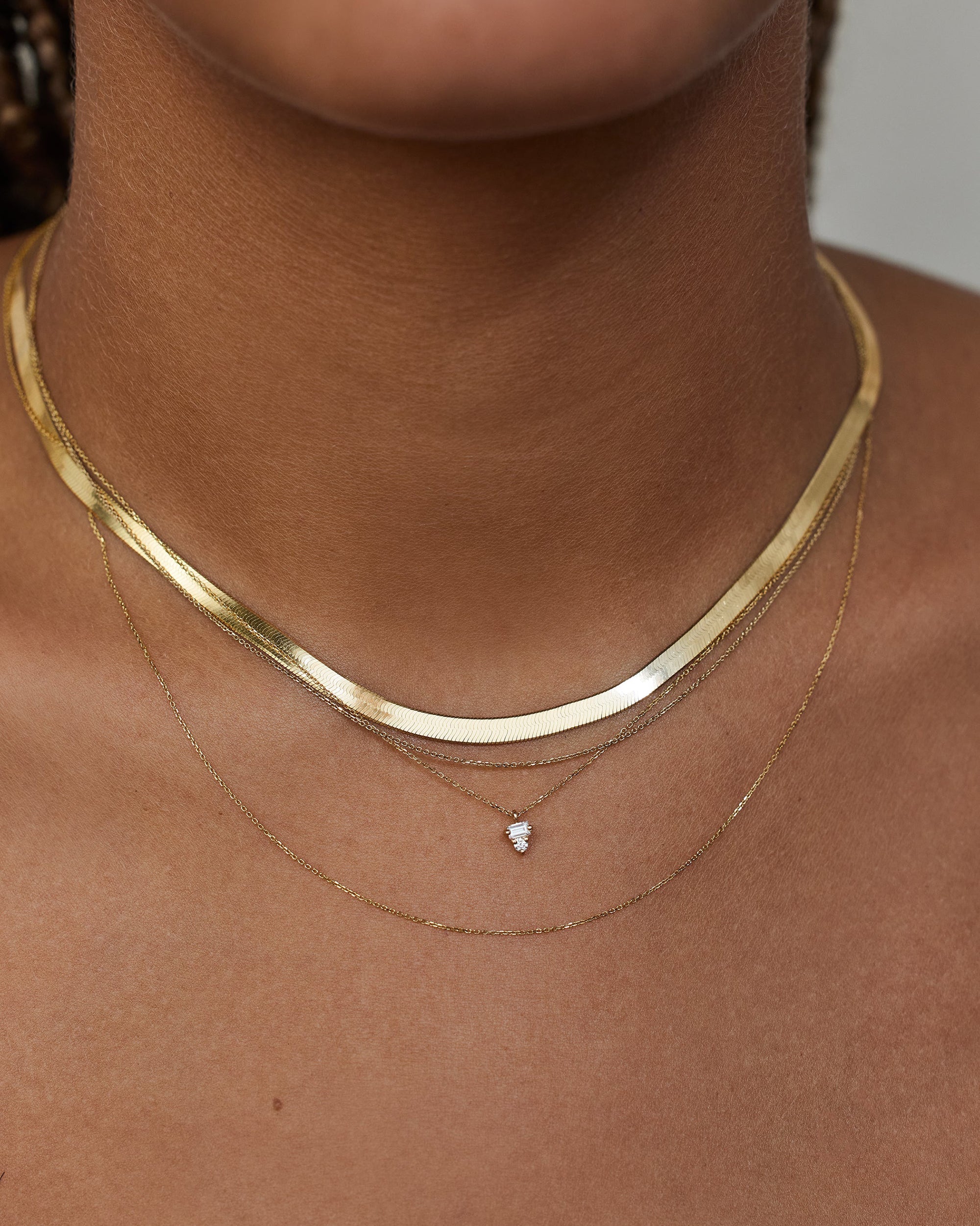 Duo Diamond Column Necklace