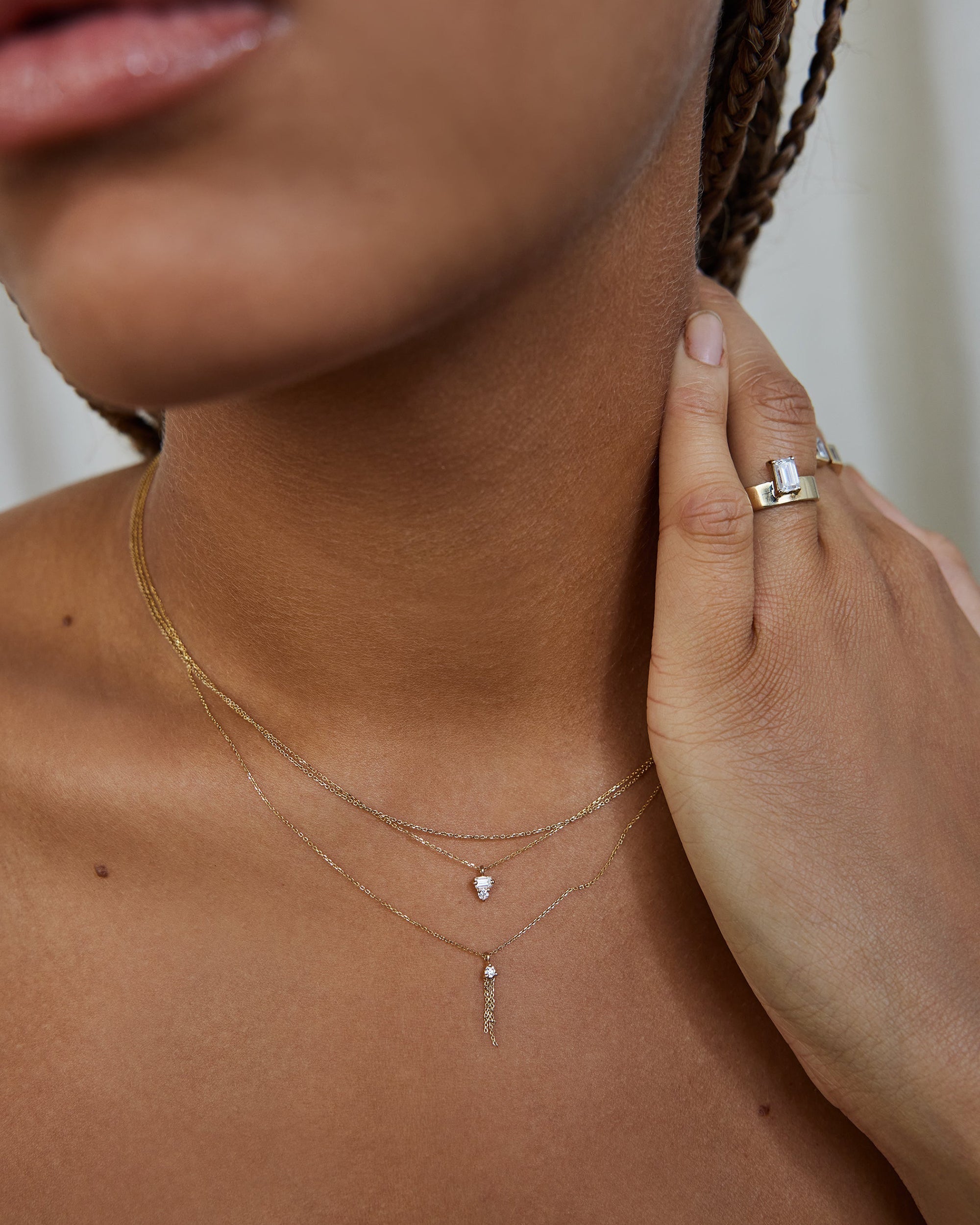Duo Diamond Column Necklace