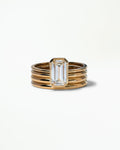 Emerald Cut Diamond Ridge Ring Set
