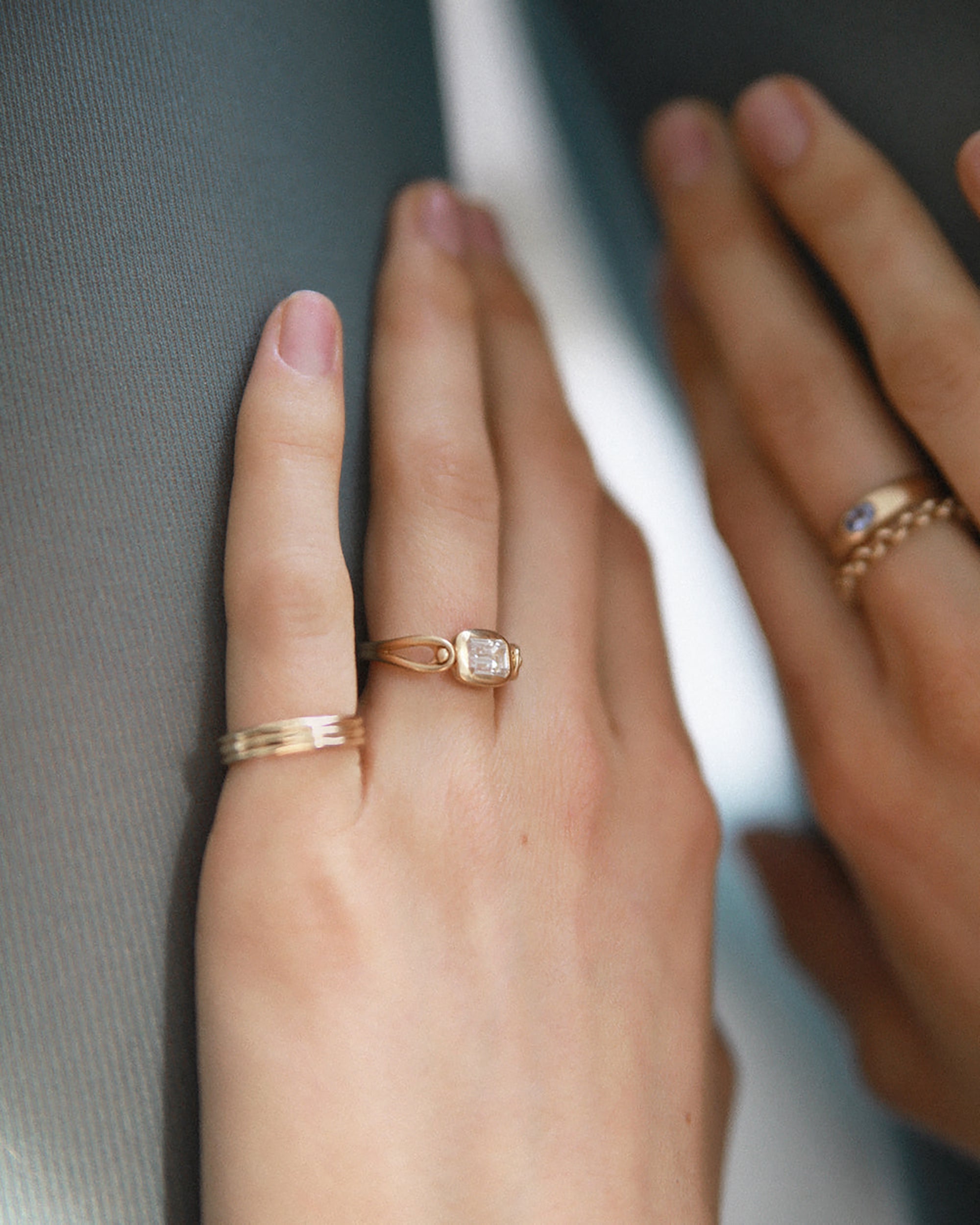 Emerald Cut Diamond Tempo Ring