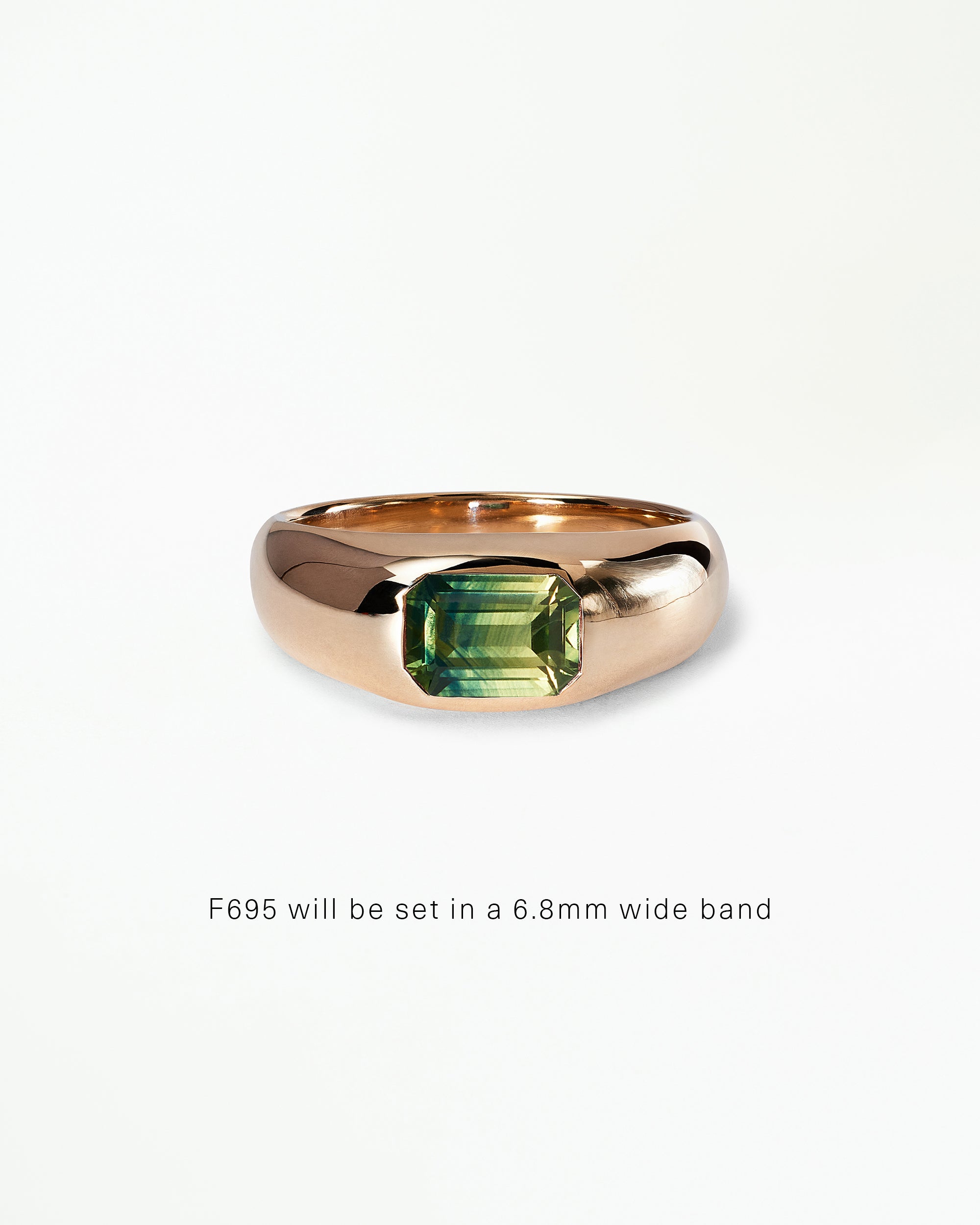 Emerald Cut Gemstone Soft Signet Ring