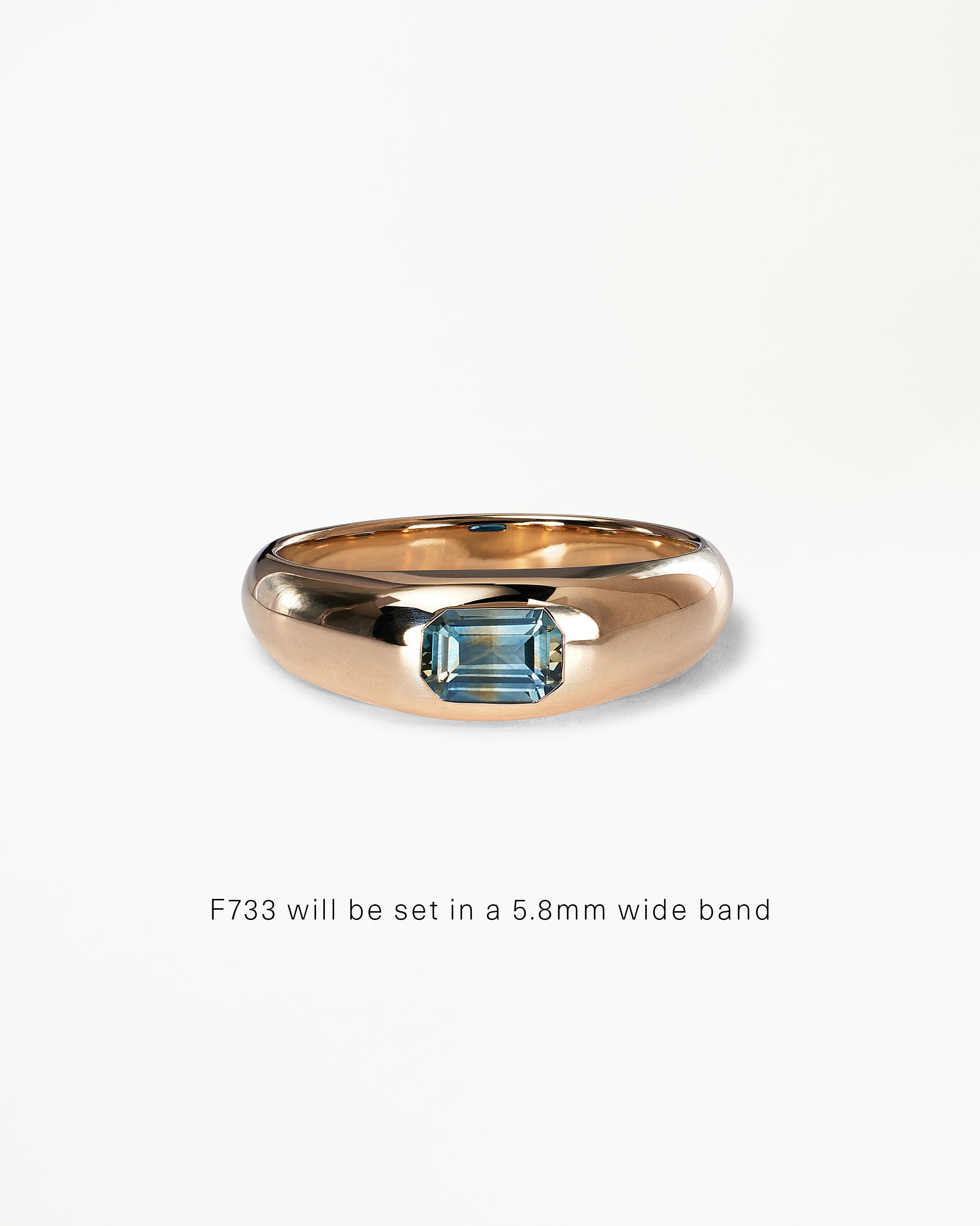 Emerald Cut Gemstone Soft Signet Ring