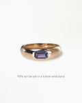 Emerald Cut Gemstone Soft Signet Ring