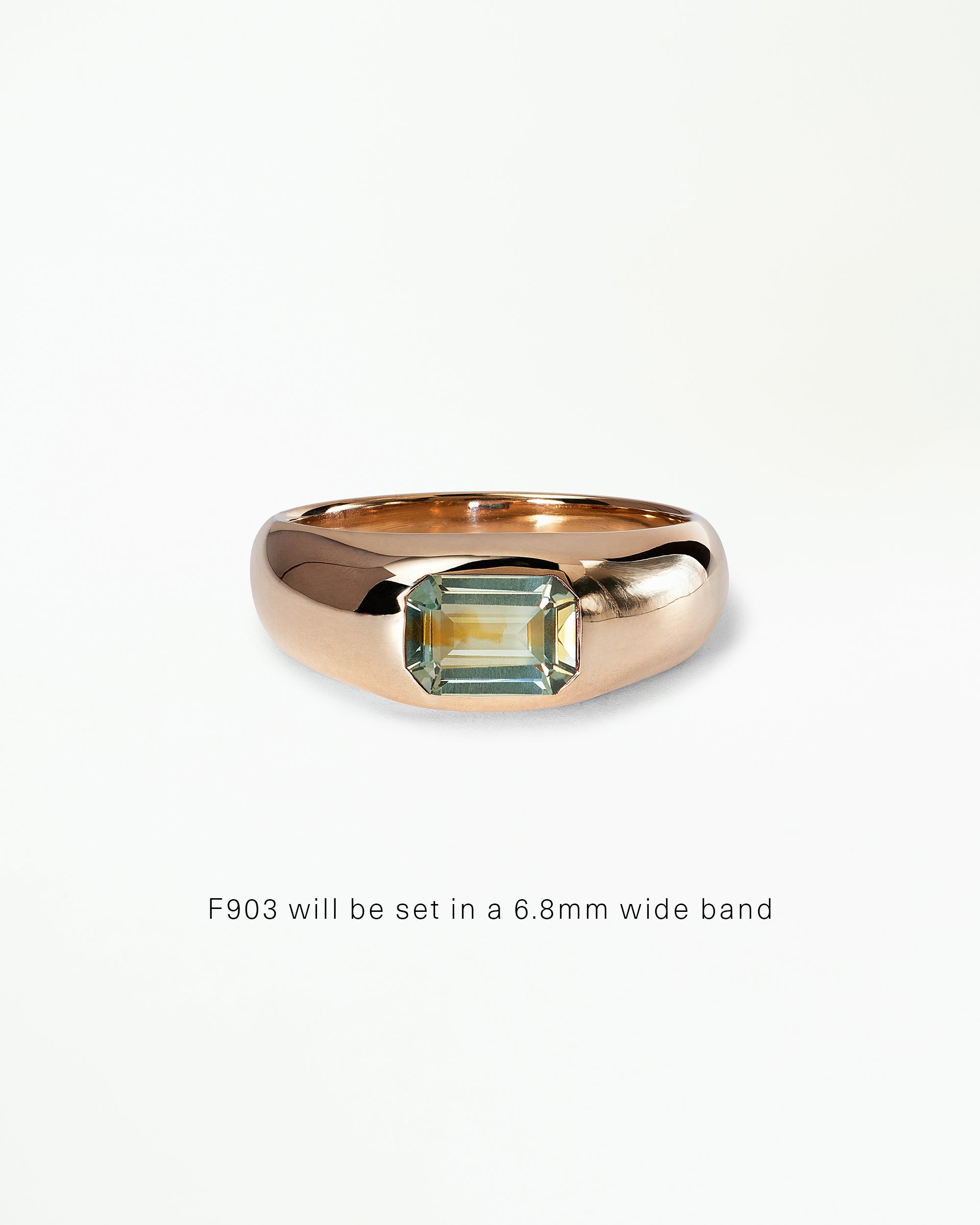 Emerald Cut Gemstone Soft Signet Ring