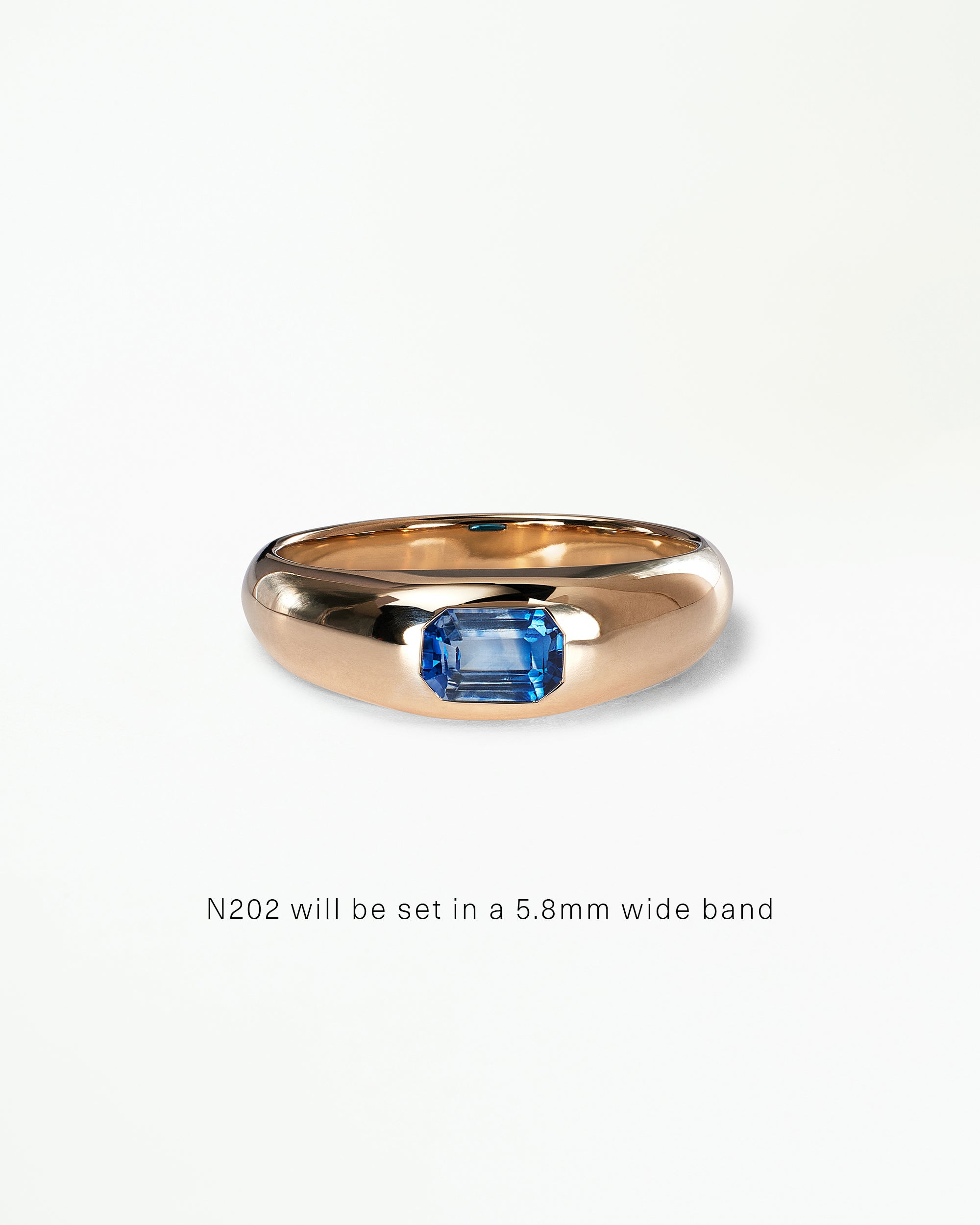 Emerald Cut Gemstone Soft Signet Ring