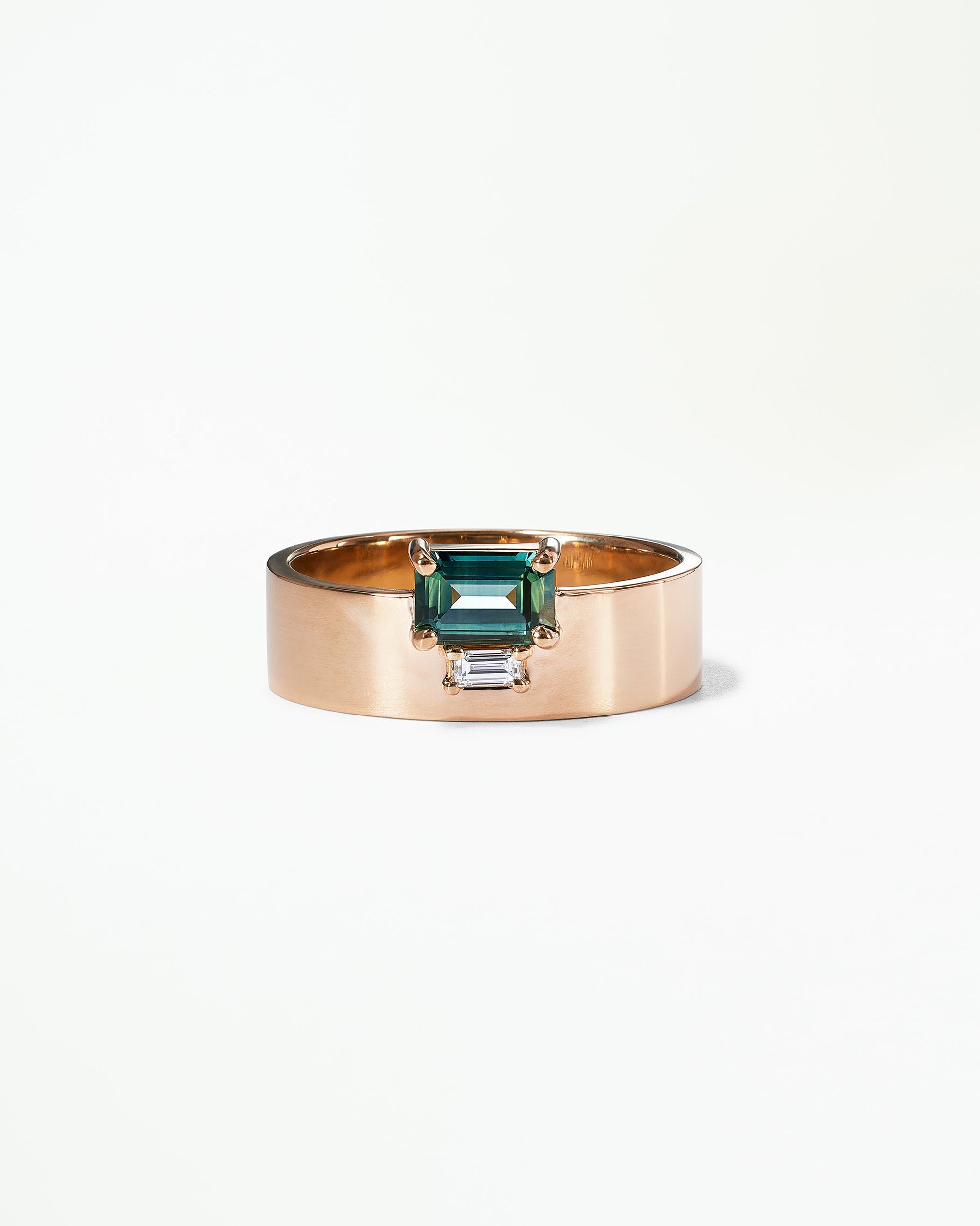 Emerald Cut Sapphire and Diamond Bricolage Ring