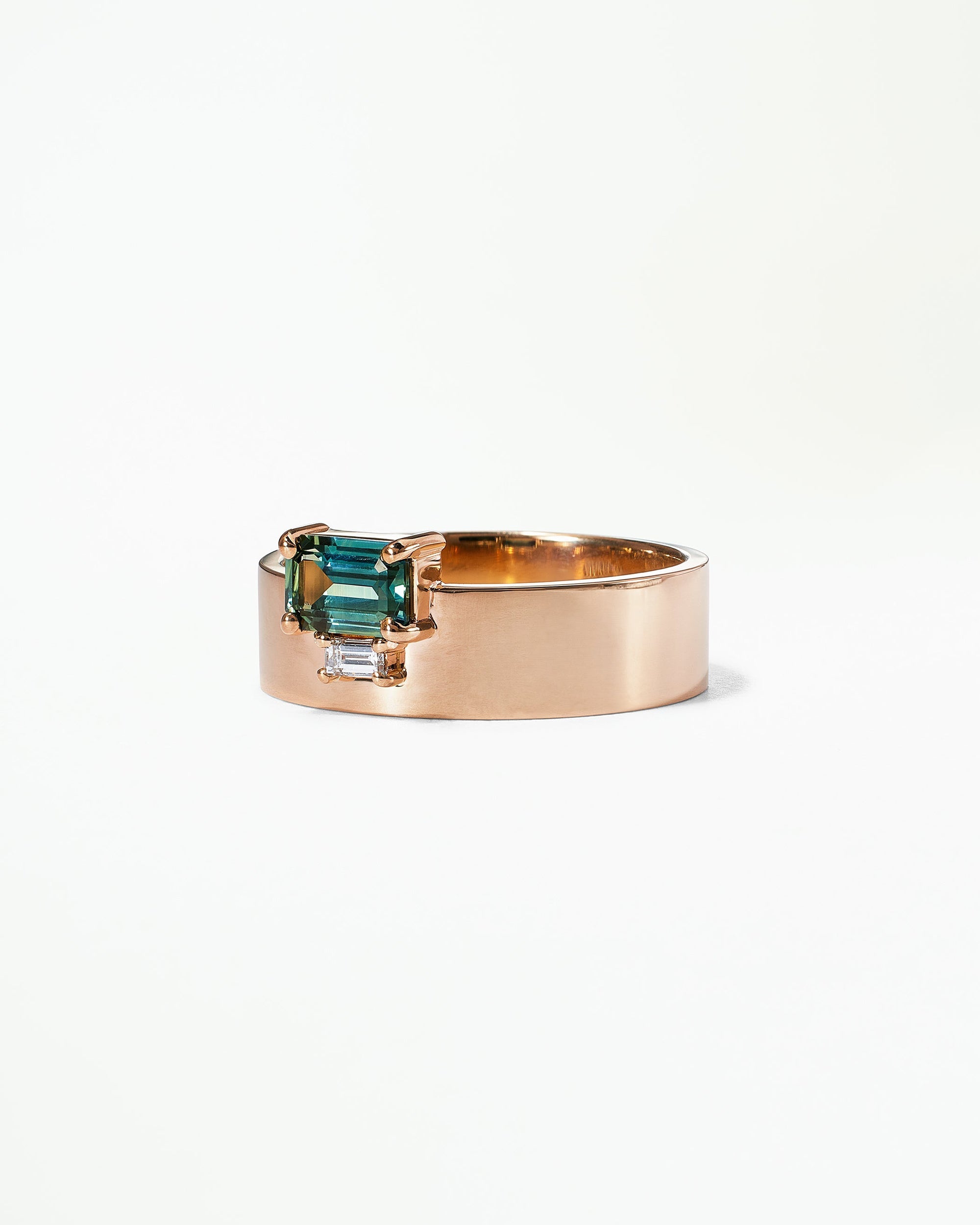Emerald Cut Sapphire and Diamond Bricolage Ring