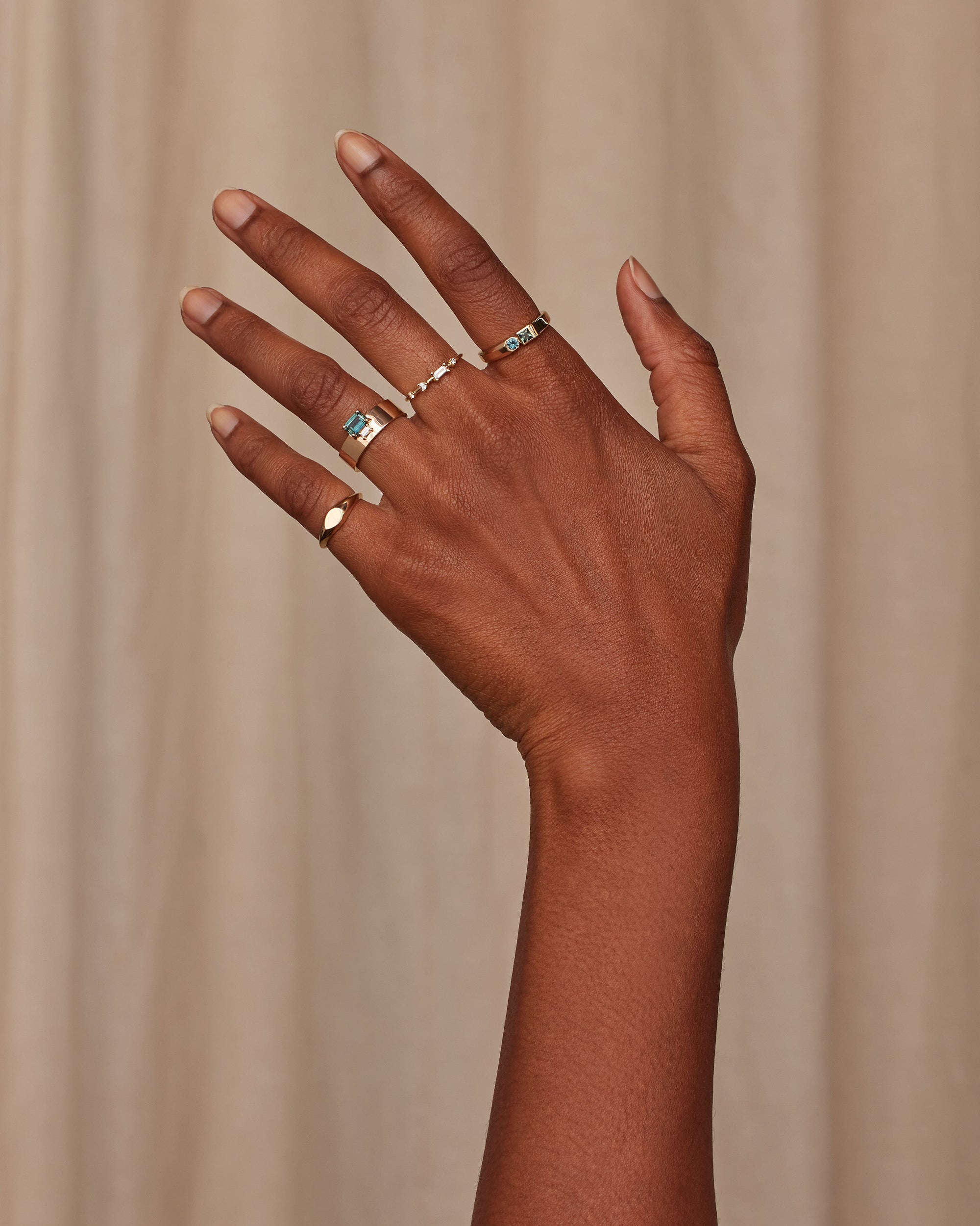 Emerald Cut Sapphire and Diamond Bricolage Ring