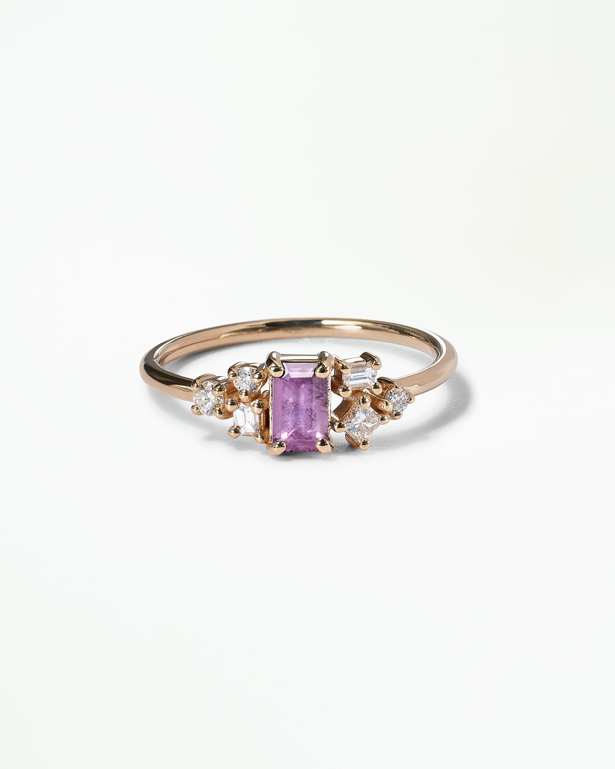 Emerald Cut Sapphire and Diamond Mosaic Ring No. 38