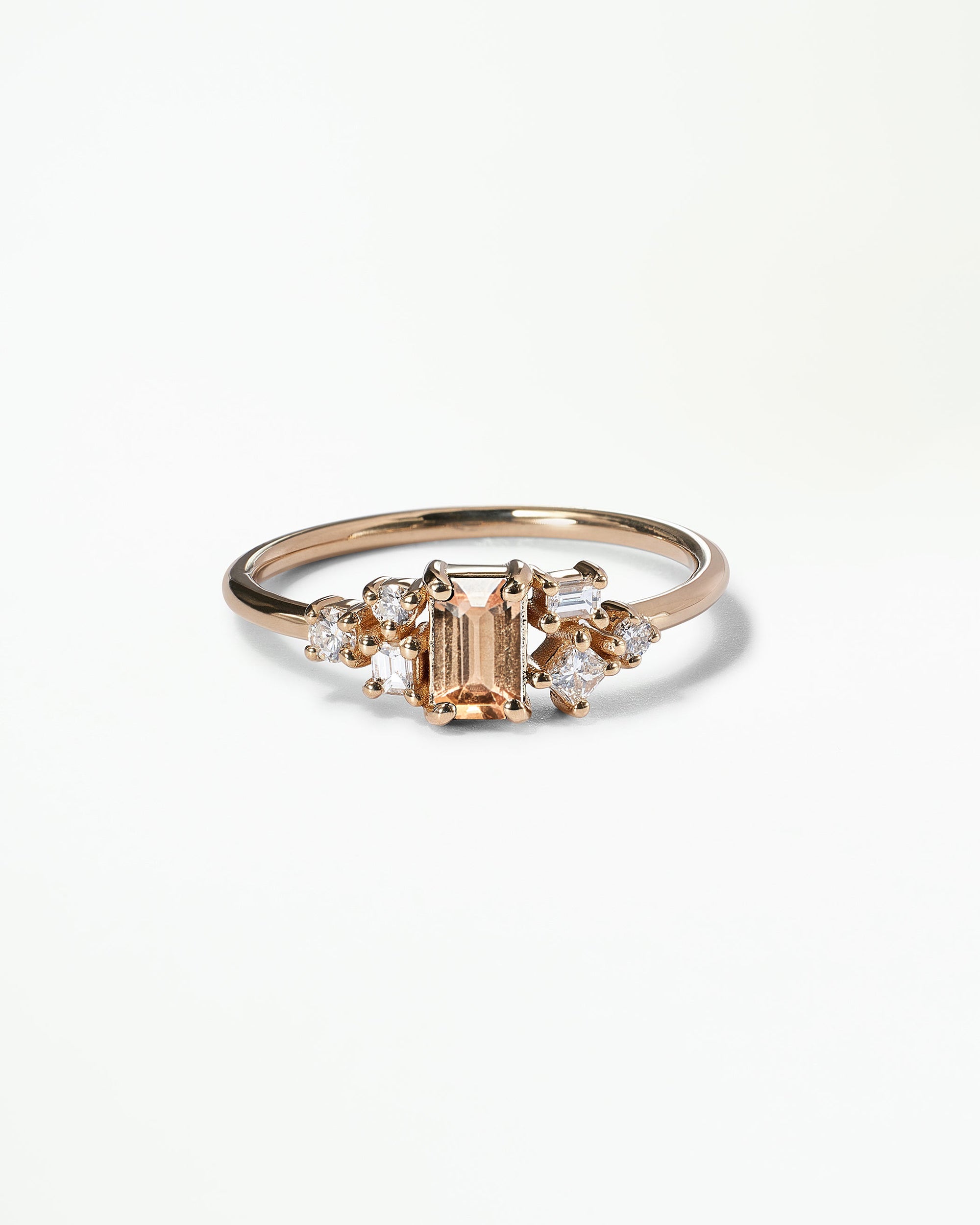 Emerald Cut Sapphire and Diamond Mosaic Ring No. 38