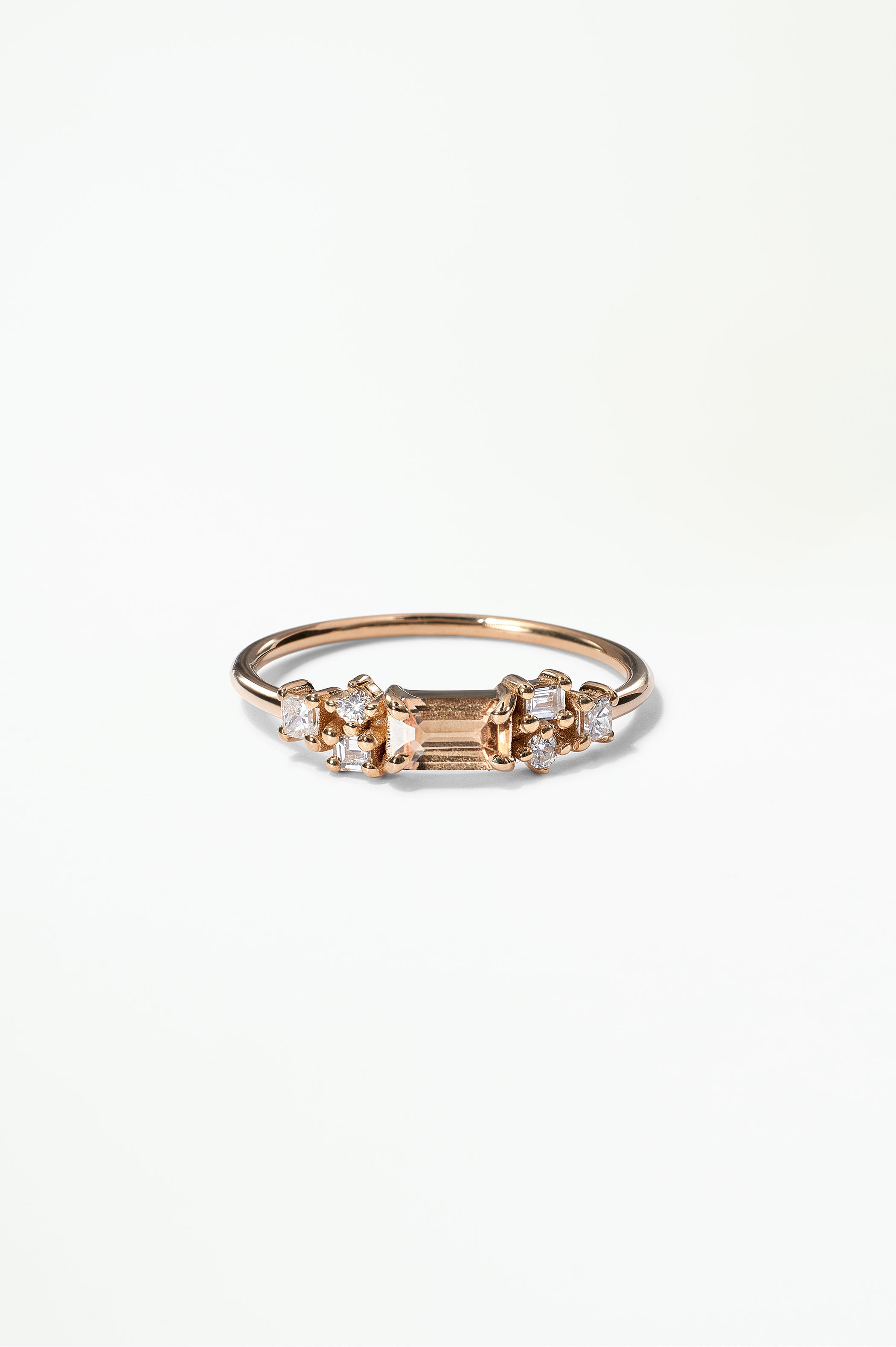 Emerald Cut Sapphire and Diamond Mosaic Ring No. 39