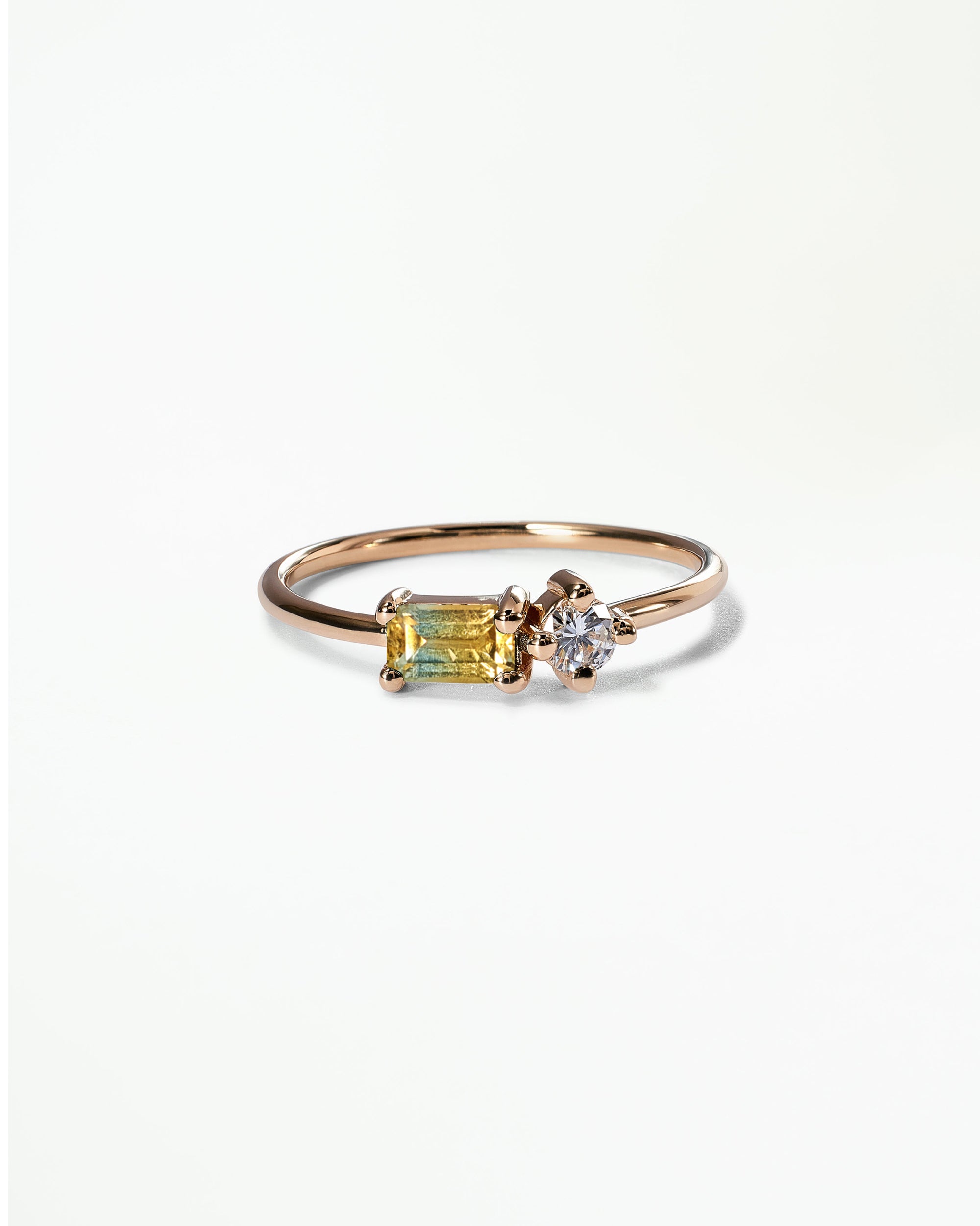 Emerald Cut Sapphire and Diamond Mosaic Ring No. 43