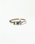 Emerald Cut Sapphire and Diamond Mosaic Ring No. 43