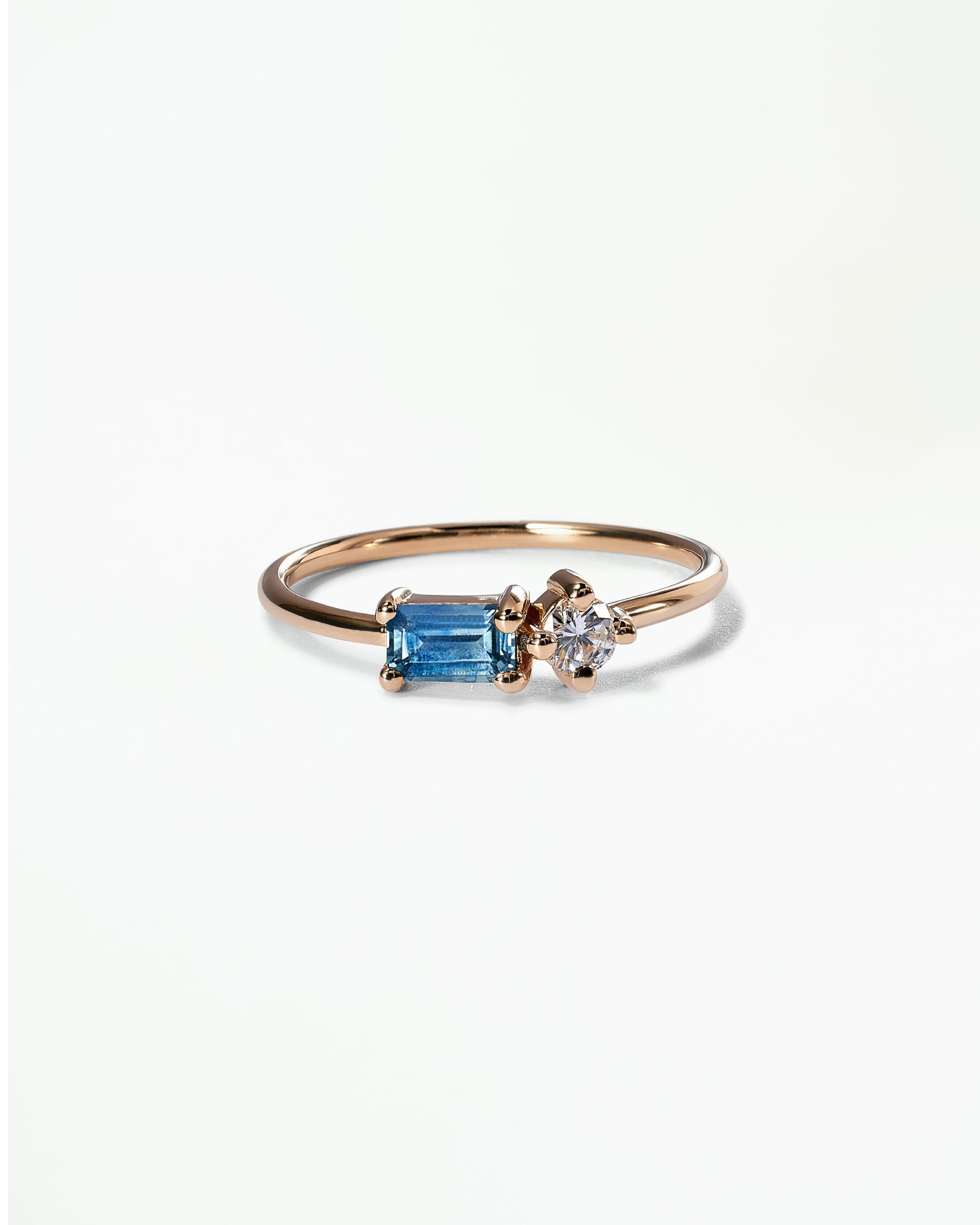 Emerald Cut Sapphire and Diamond Mosaic Ring No. 43