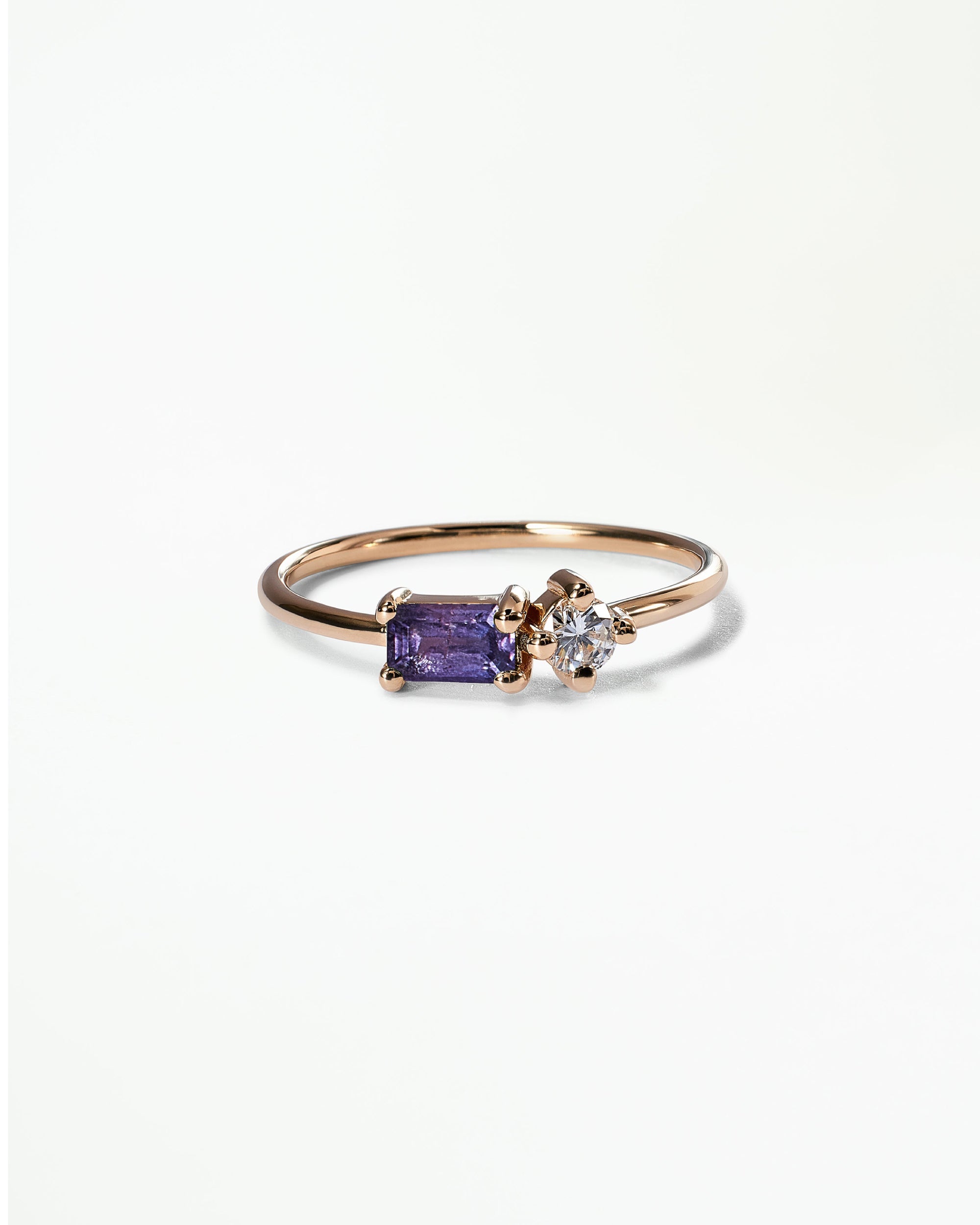 Emerald Cut Sapphire and Diamond Mosaic Ring No. 43