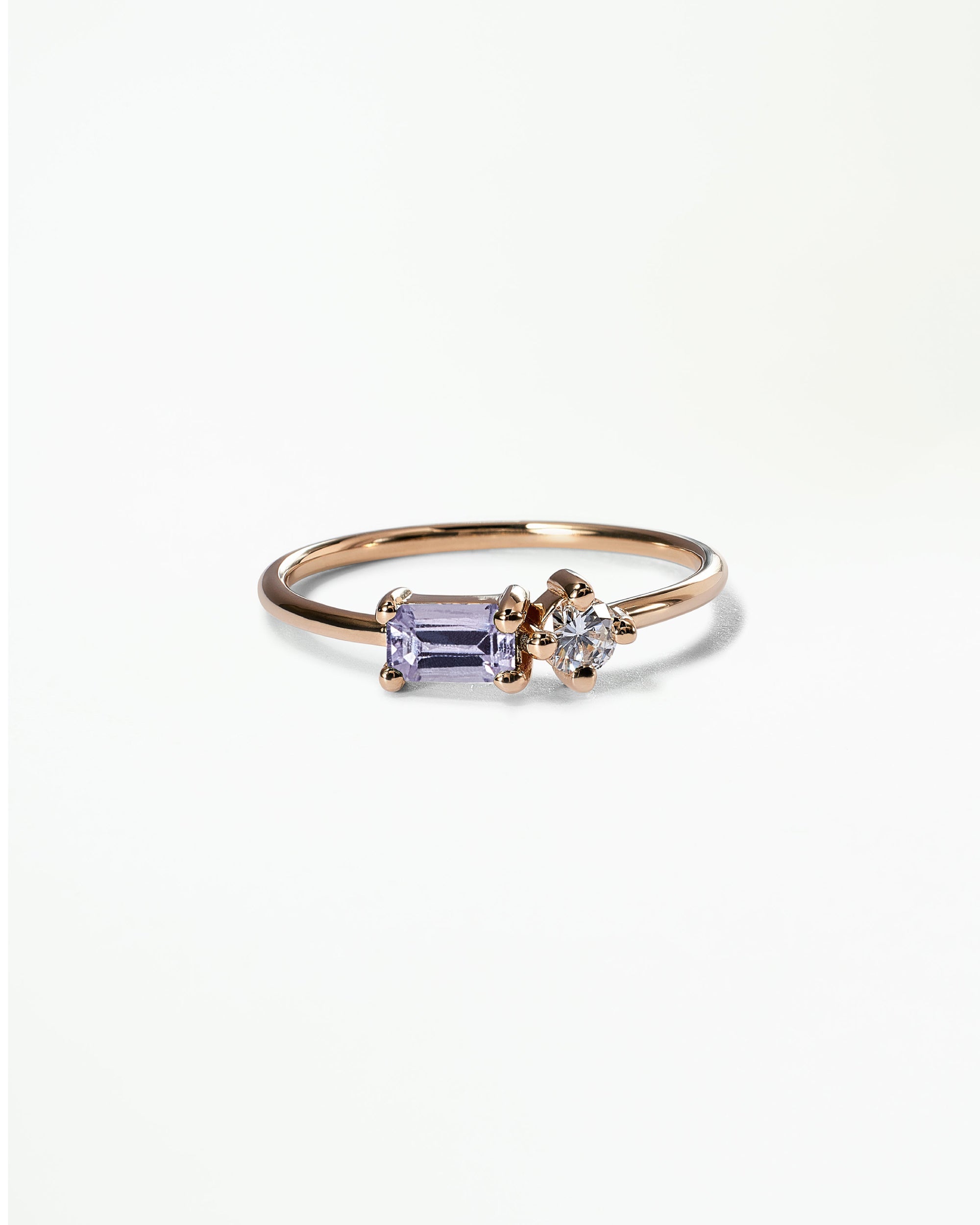 Emerald Cut Sapphire and Diamond Mosaic Ring No. 43