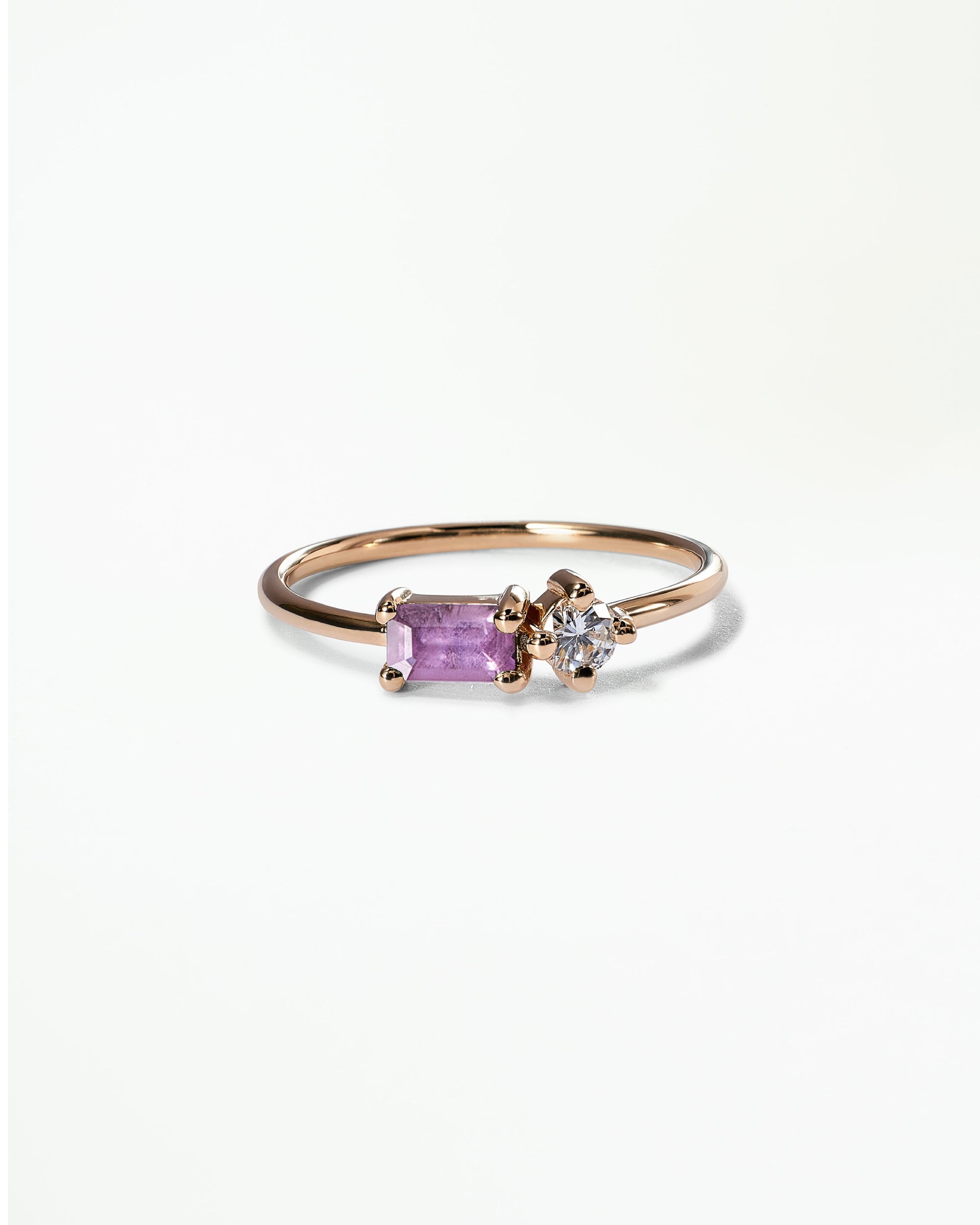 Emerald Cut Sapphire and Diamond Mosaic Ring No. 43