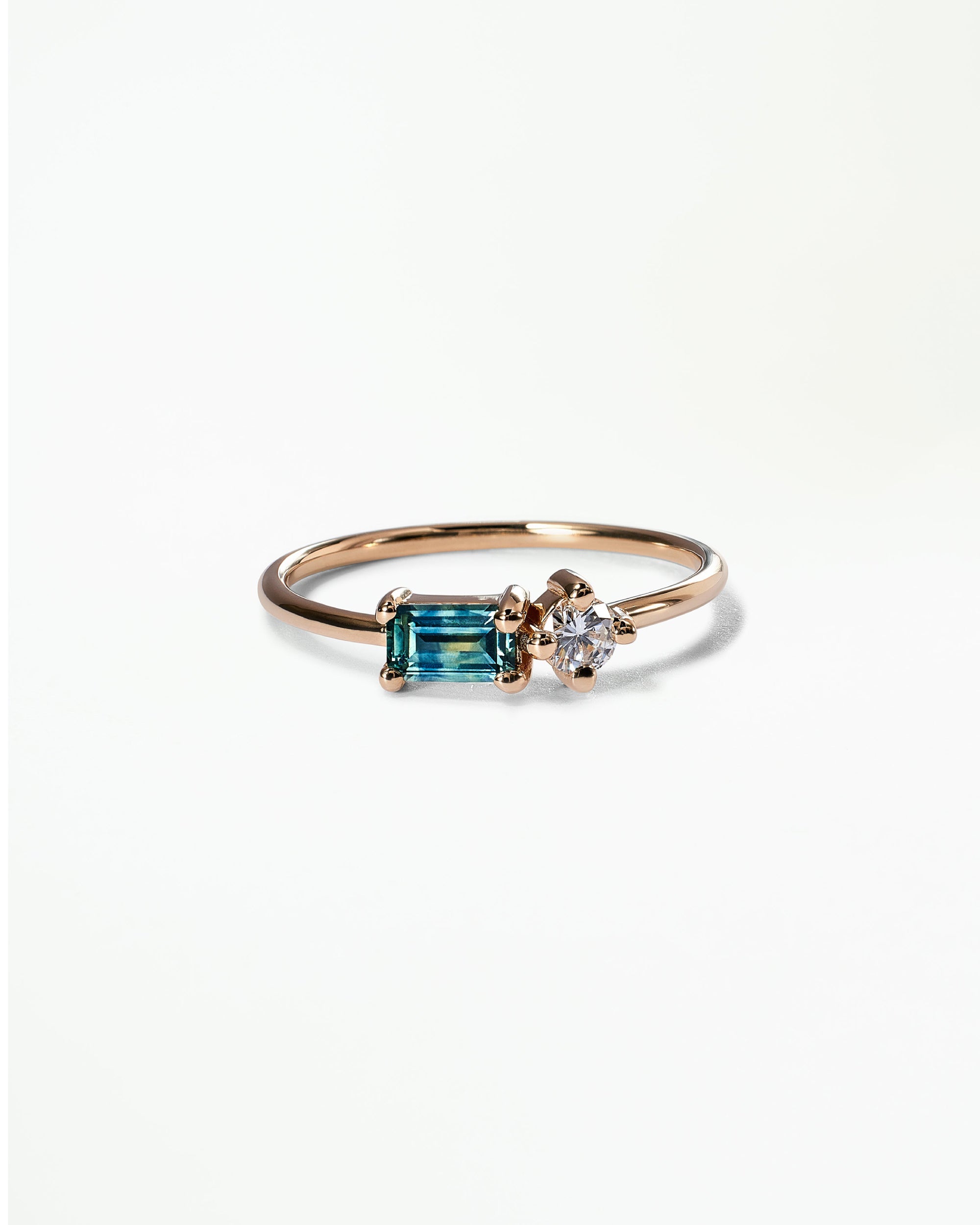 Emerald Cut Sapphire and Diamond Mosaic Ring No. 43