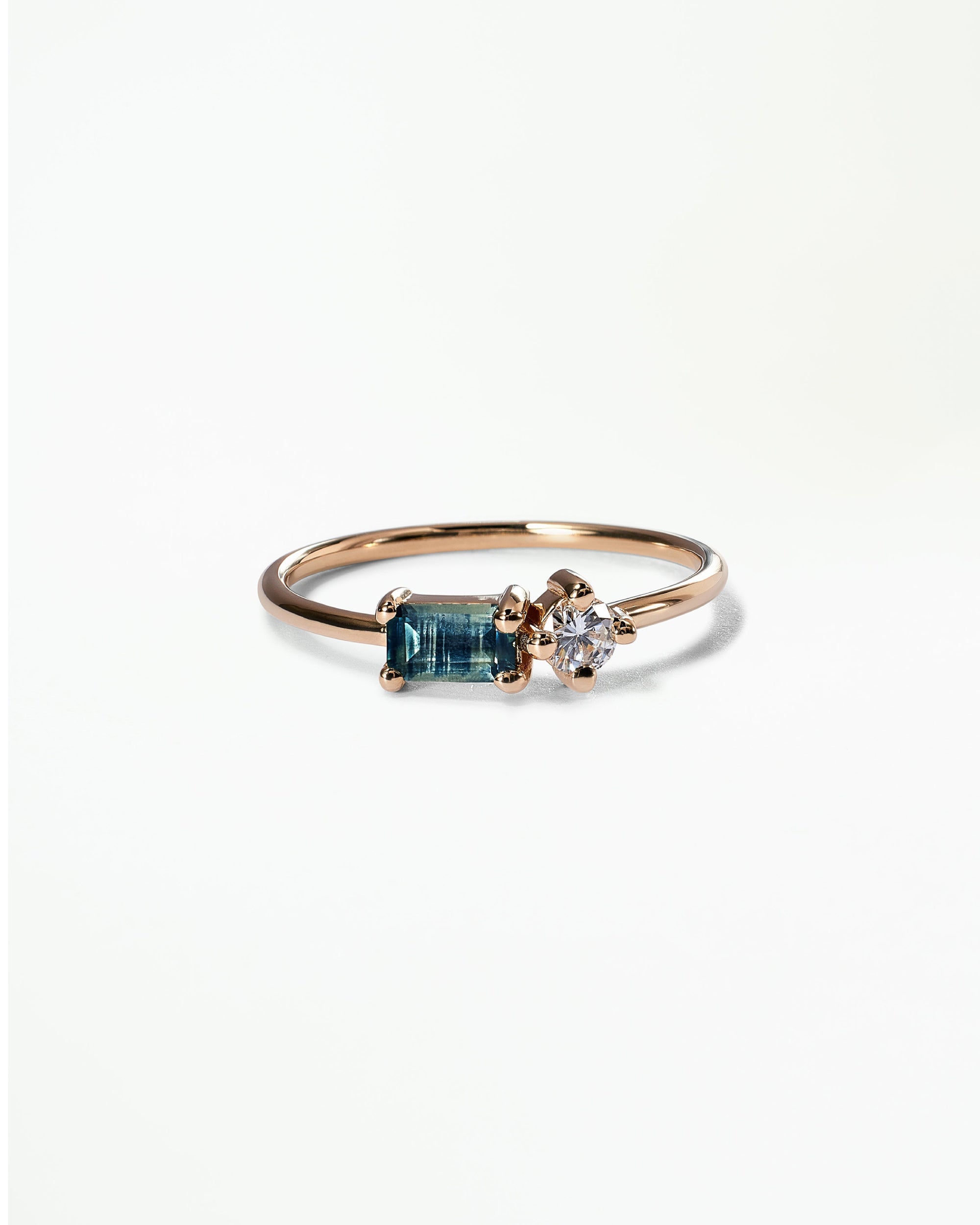 Emerald Cut Sapphire and Diamond Mosaic Ring No. 43