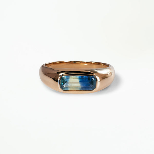 Emerald Cut Sapphire Soft Signet No. 2