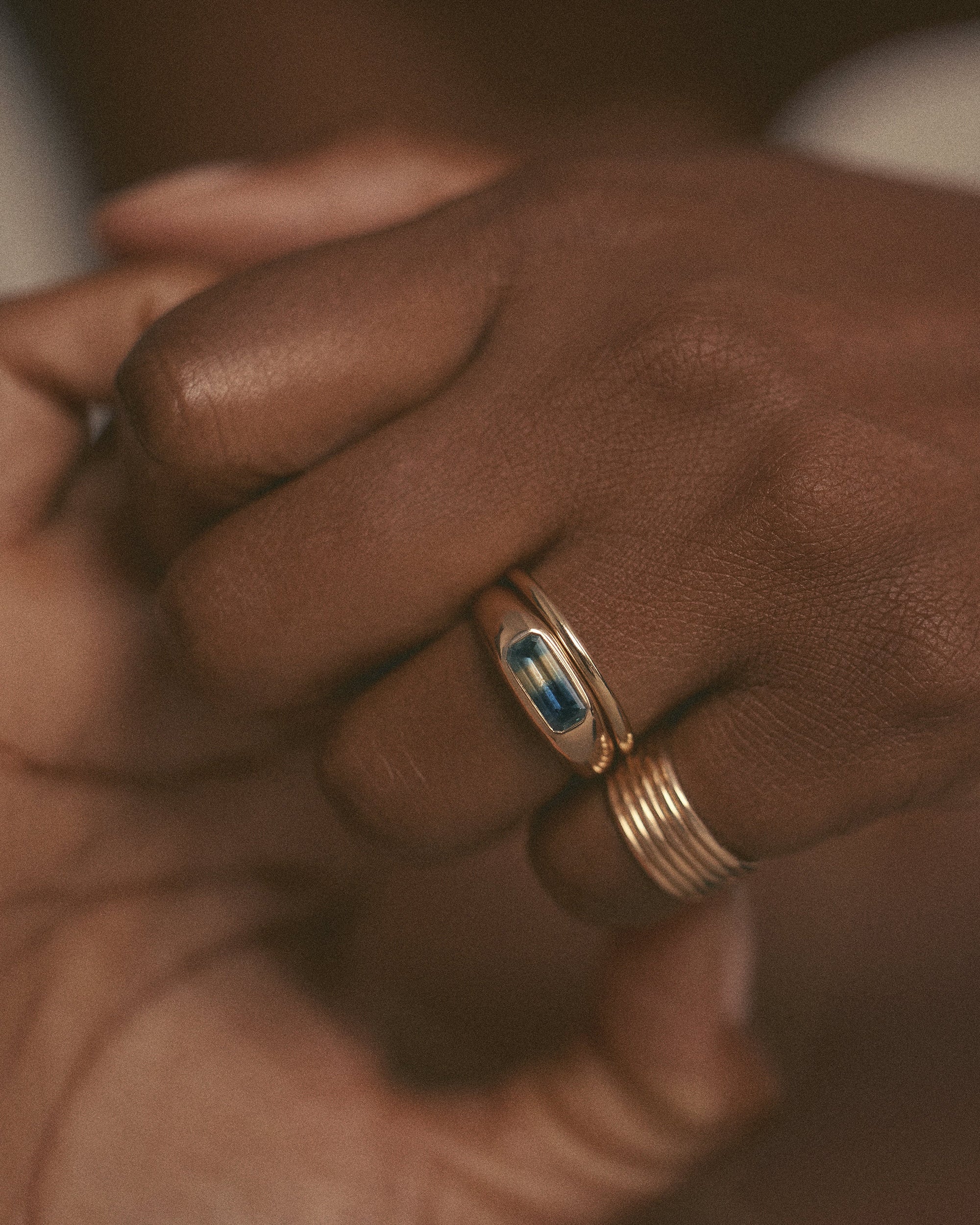 Emerald Cut Sapphire Soft Signet No. 2