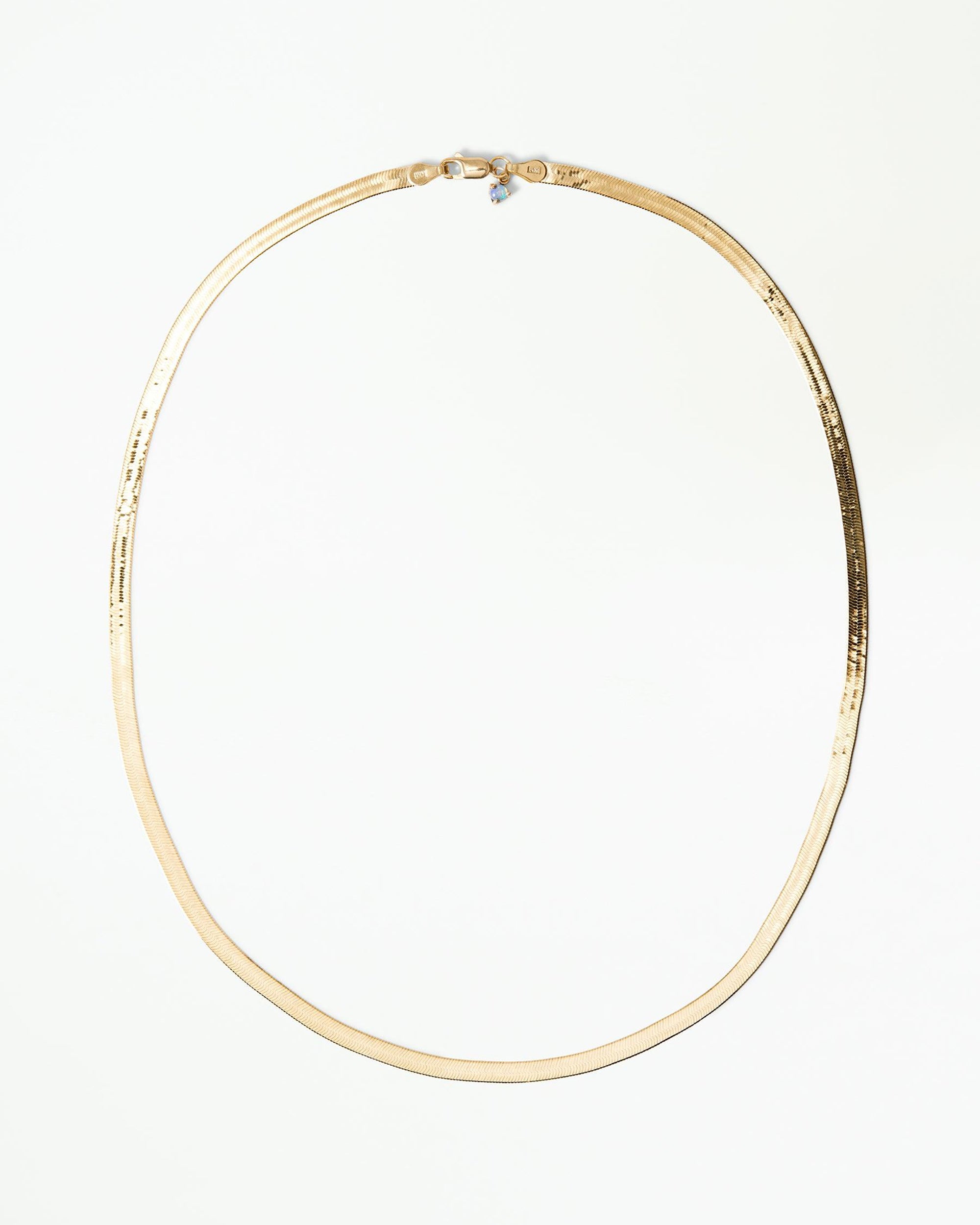 Gold Herringbone Rhodes Necklace