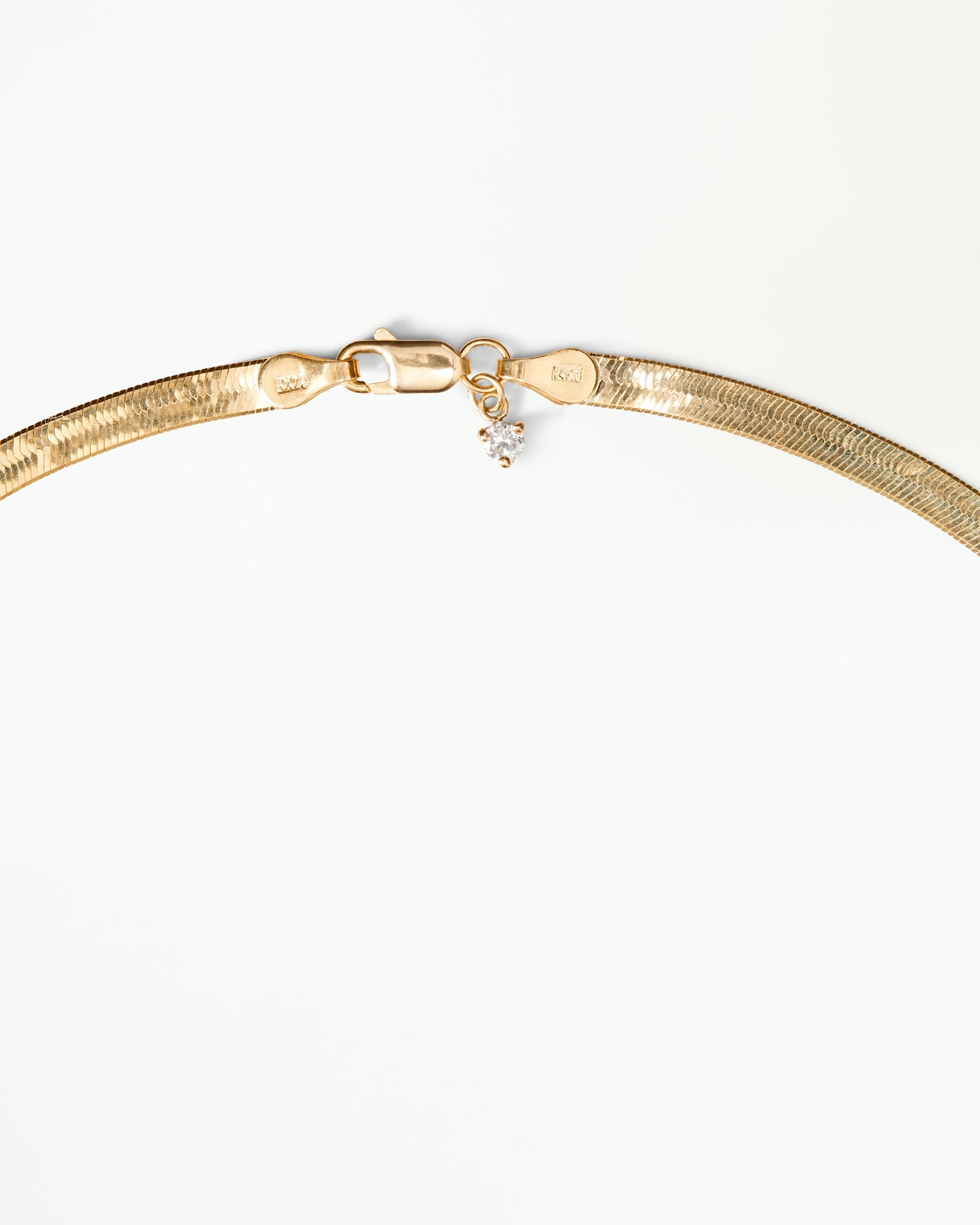 Gold Herringbone Rhodes Necklace